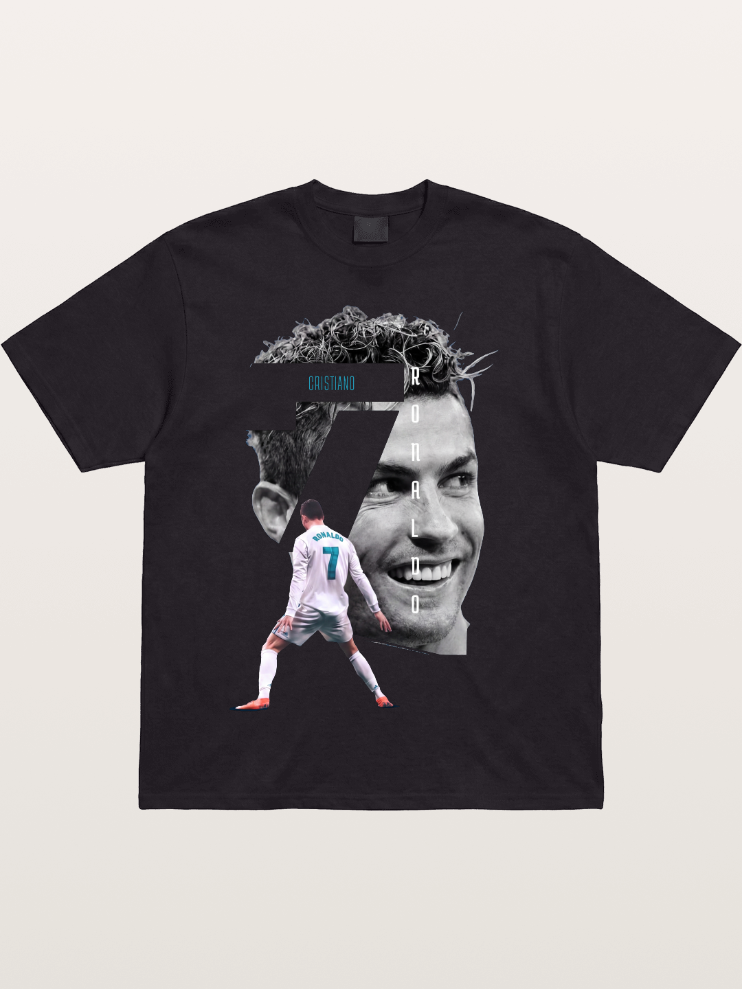 Cristiano Ronaldo 7 Number Montage Cotton T-shirt