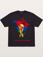 World Cup Trophy & Americas Map Cotton T-shirt