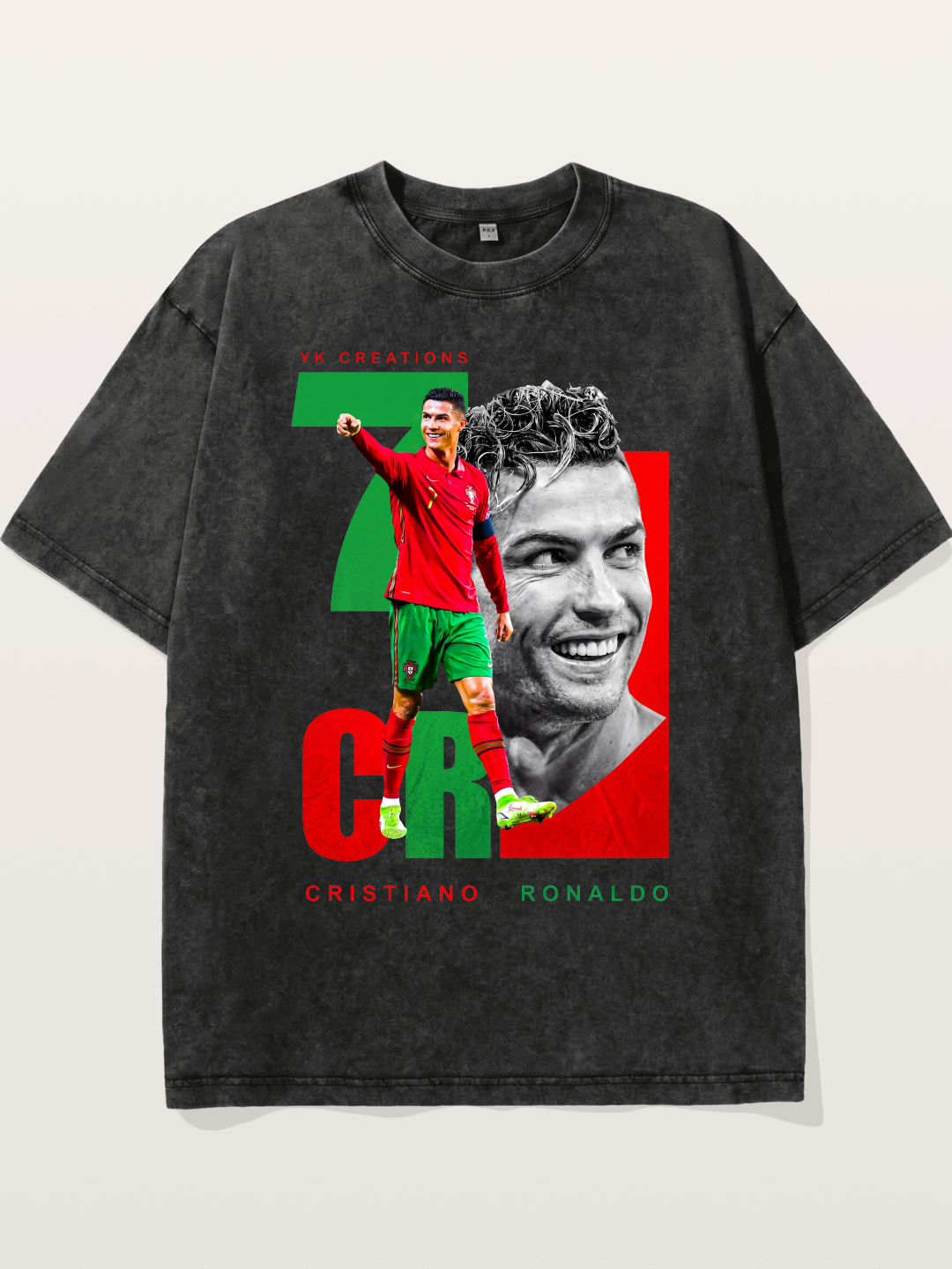 Ronaldo Portugal Dual Montage Washed T-shirt