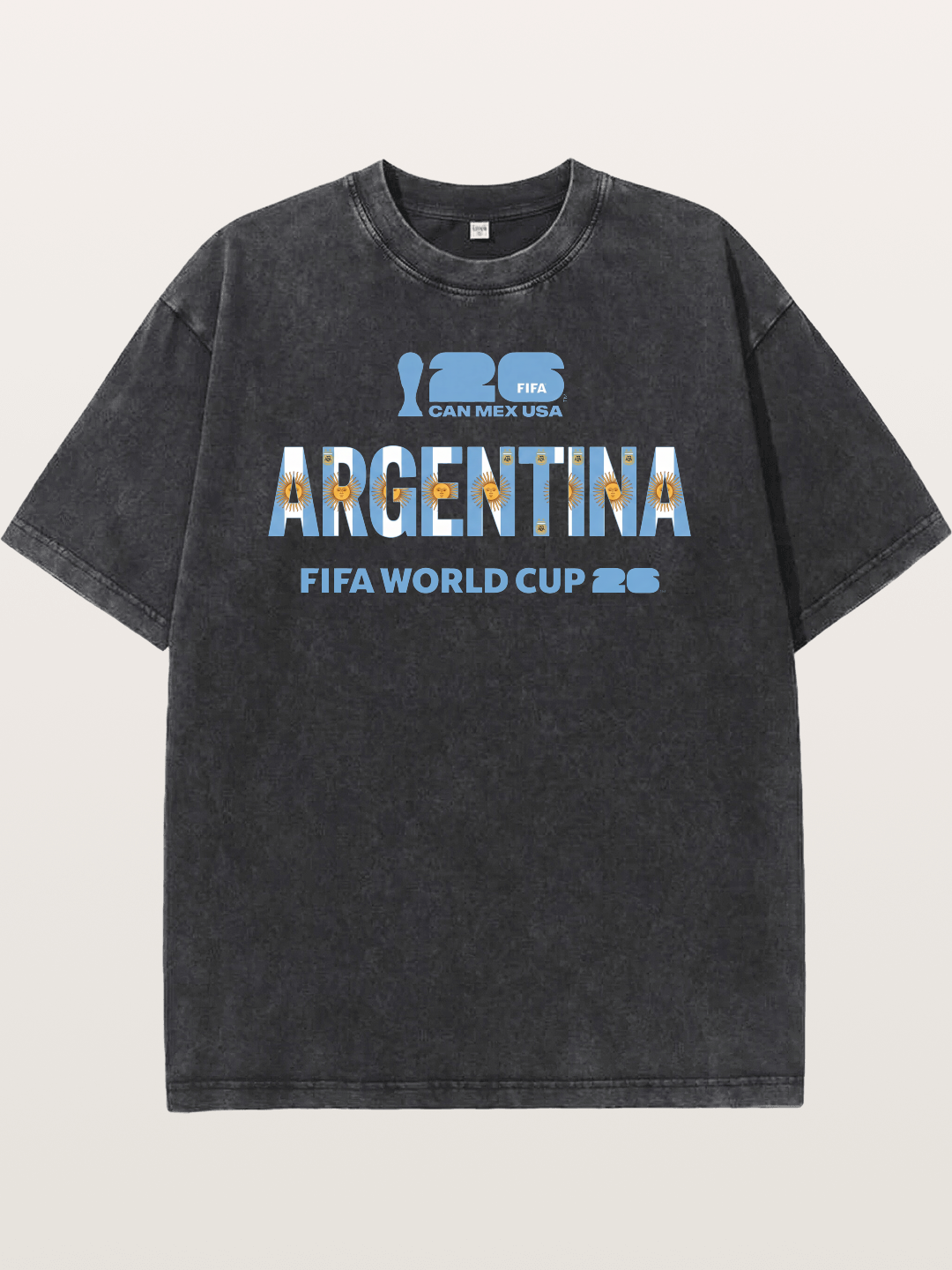 2026 World Cup Argentina Sun Design Washed T-shirt