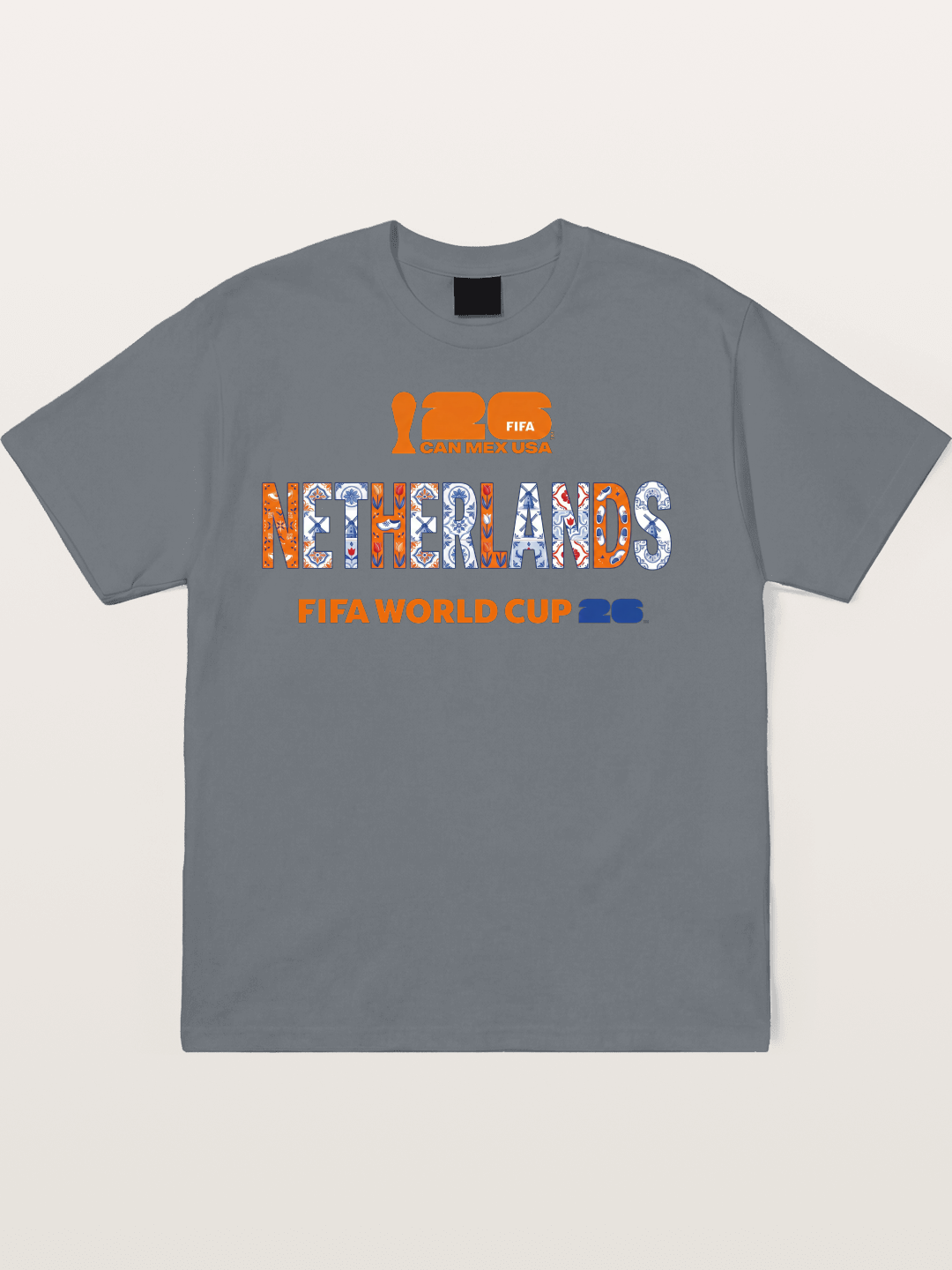 Netherlands 2026 Delft Blue Typo Cotton T-shirt