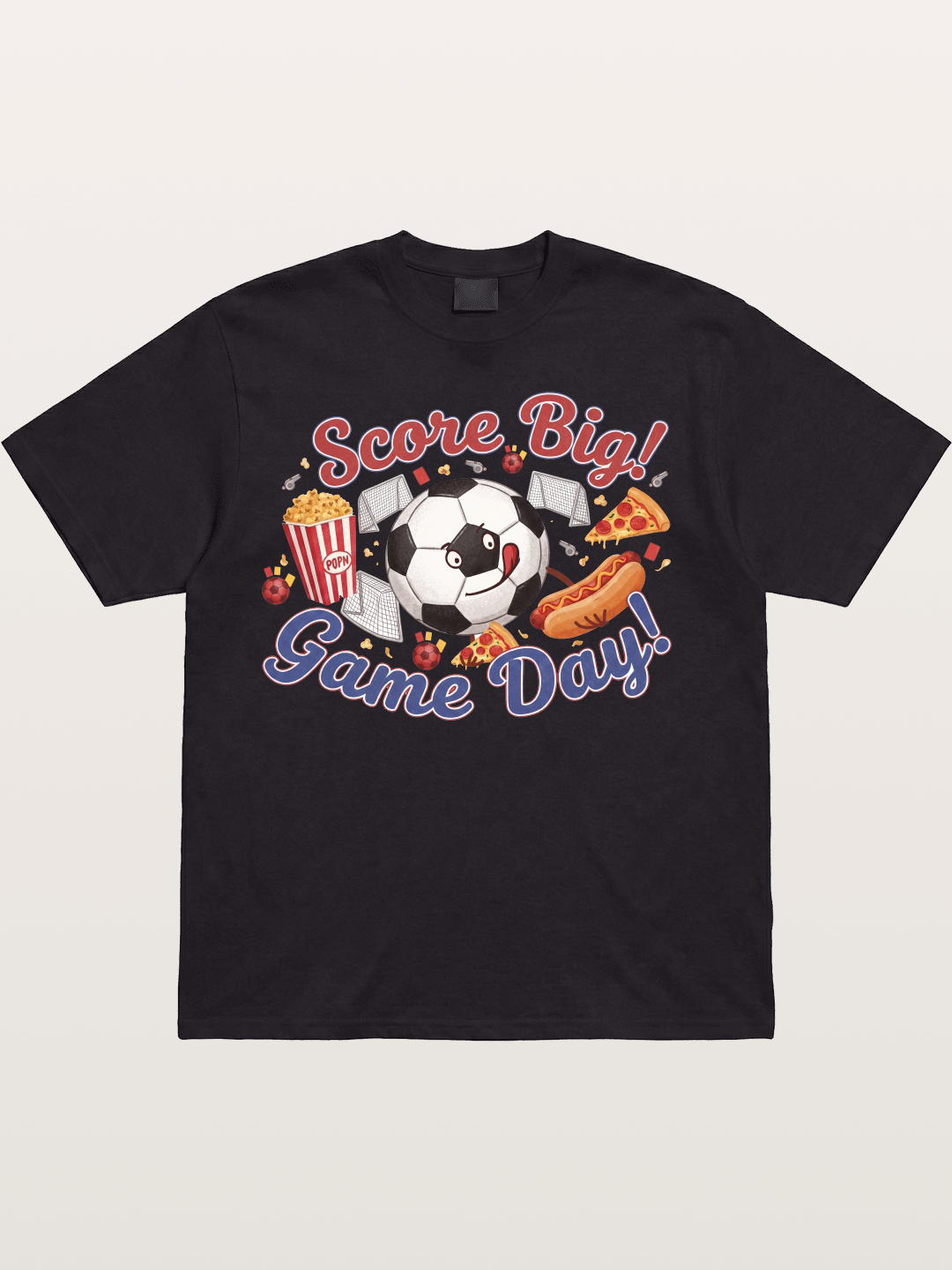 Game Day Snack Soccer Doodle Cotton T-shirt