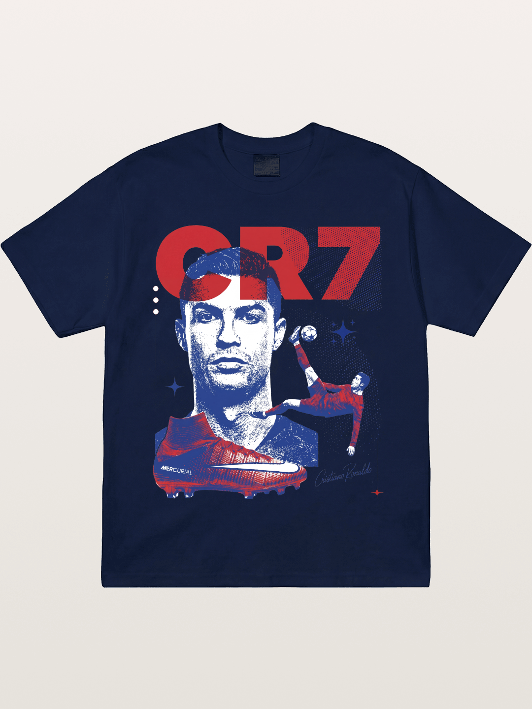 CR7 Retro Halftone Print Gildan T-shirt