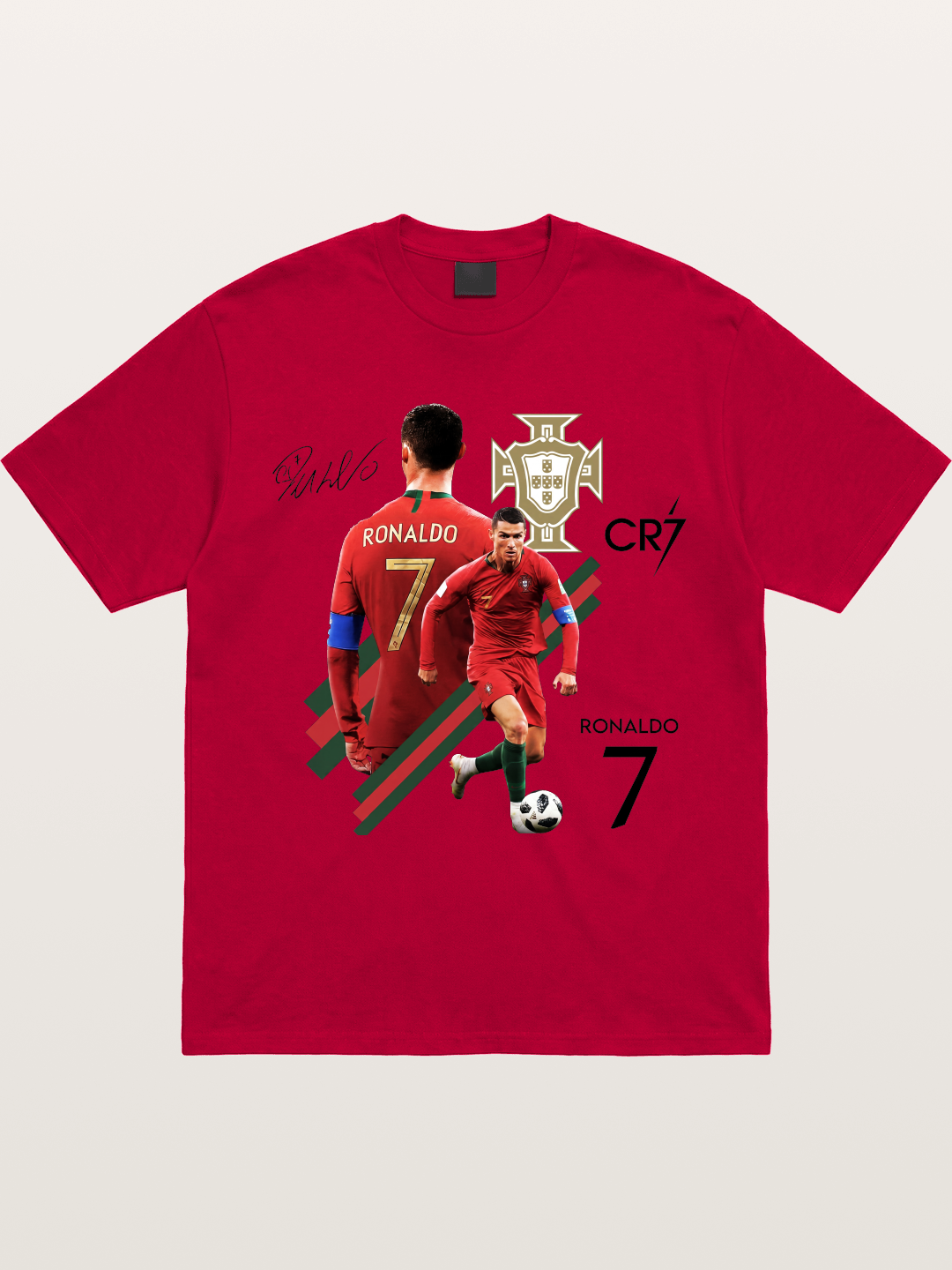 CR7 Portugal Crest Montage Gildan T-shirt