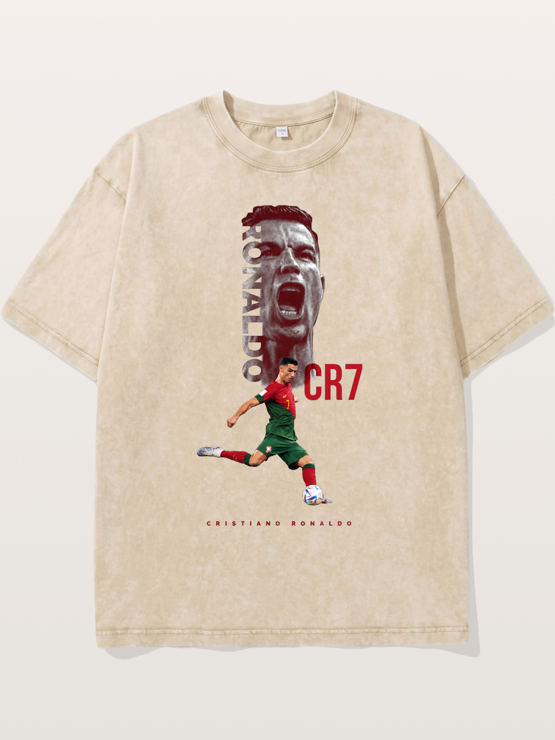 CR7 Portugal Action Print Washed T-shirt