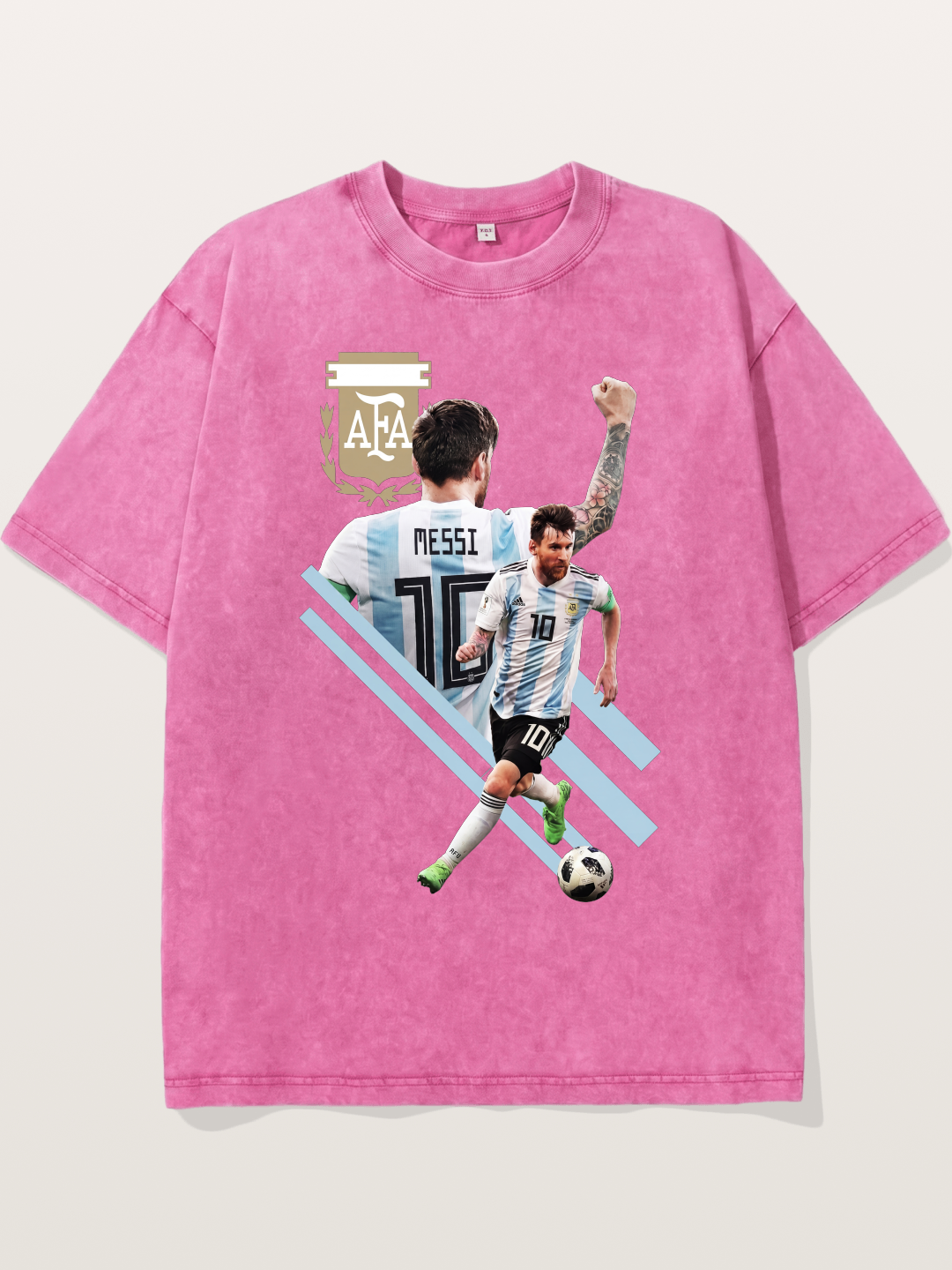 Messi Argentina Layered Art Washed T-shirt