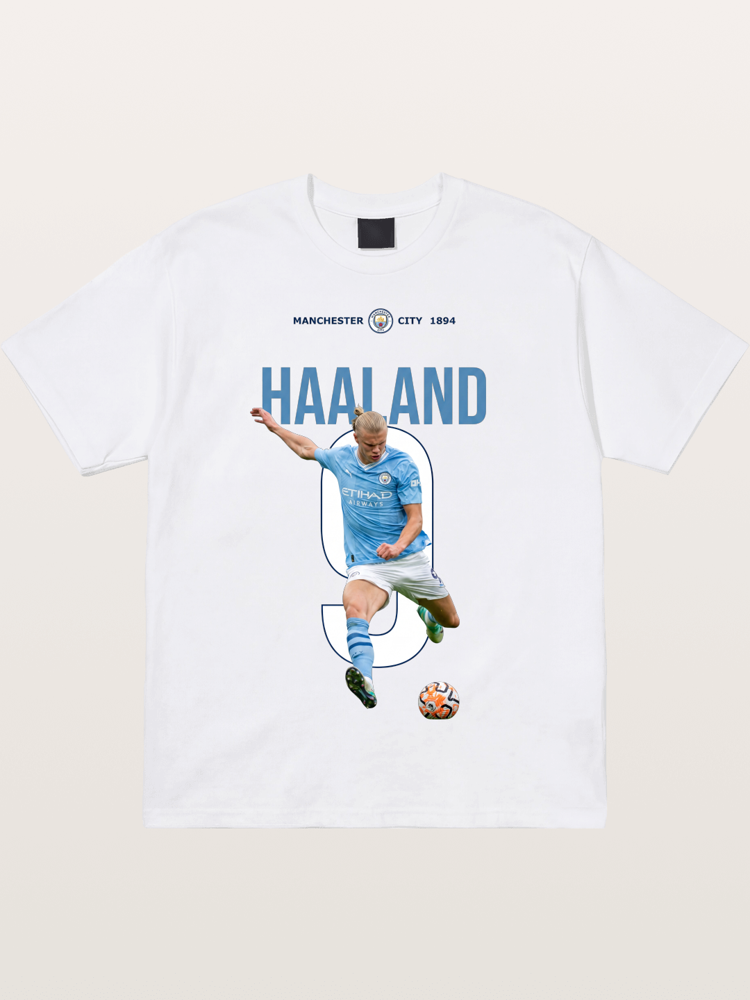 Haaland Number 9 Action Shot Cotton T-shirt