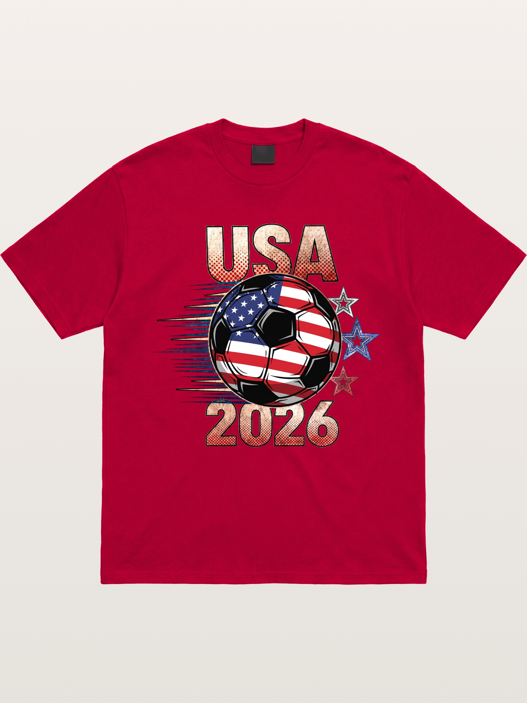 USA 2026 American Flag Soccer Ball Gildan T-shirt