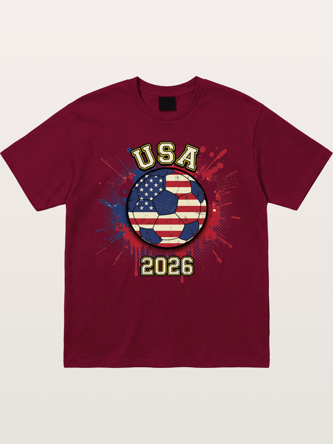 USA 2026 Soccer Ball Print Gildan T-shirt