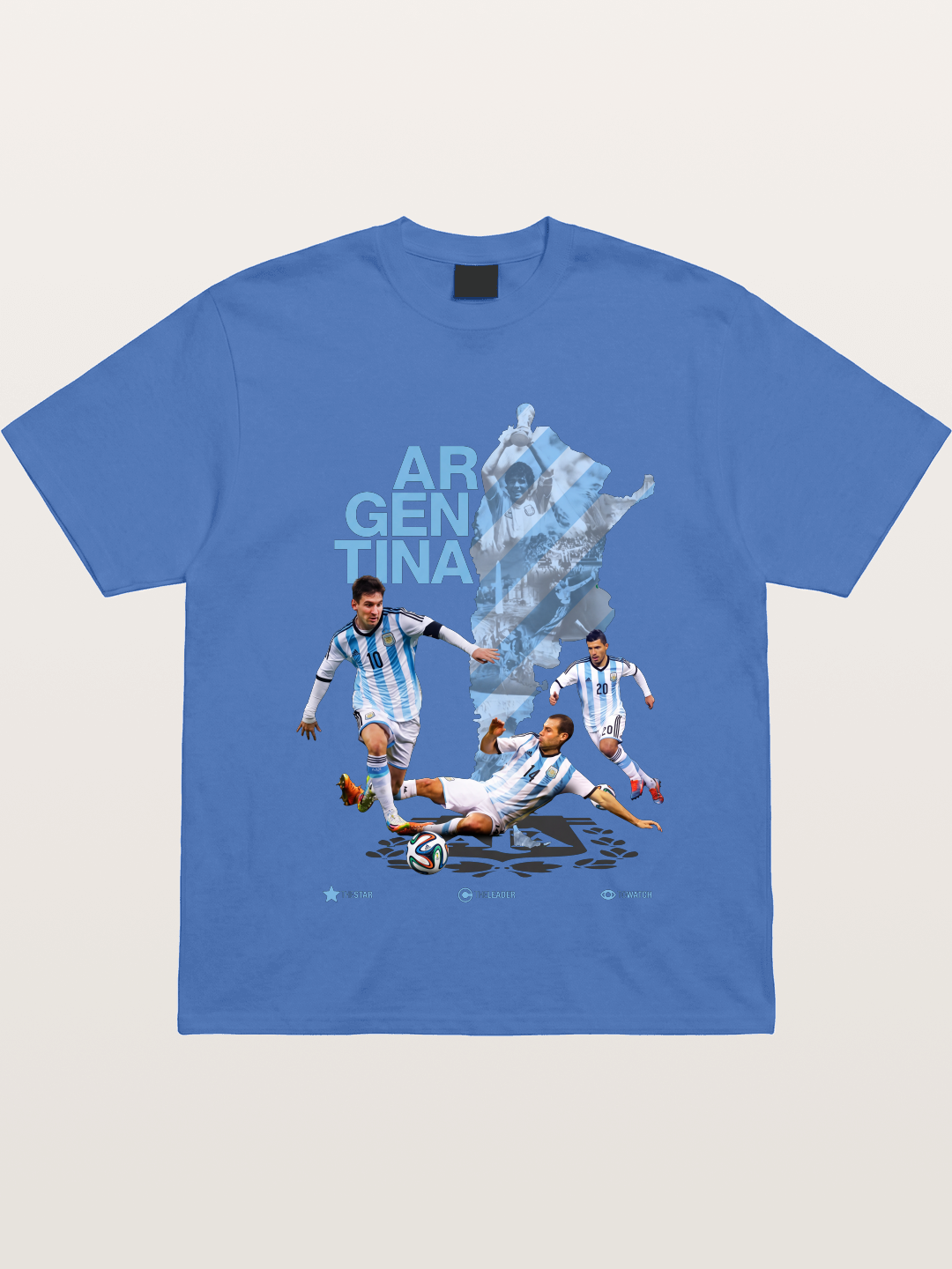 Argentina Soccer Legends Map Layout Gildan T-shirt