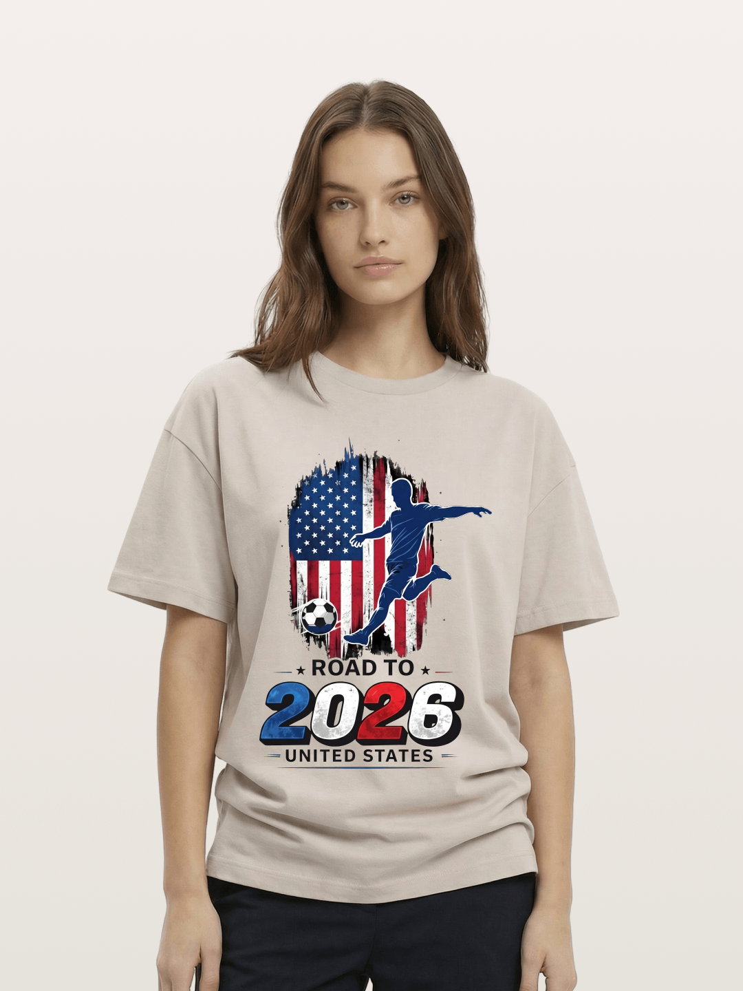 Road to 2026 USA Soccer Player Cotton T-shirt