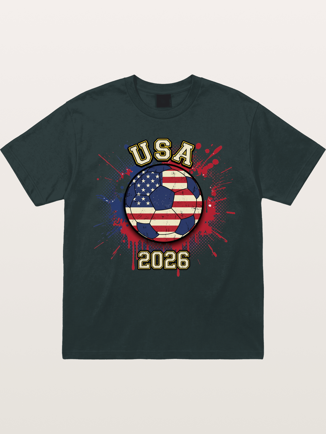 USA 2026 Soccer Ball Print Gildan T-shirt