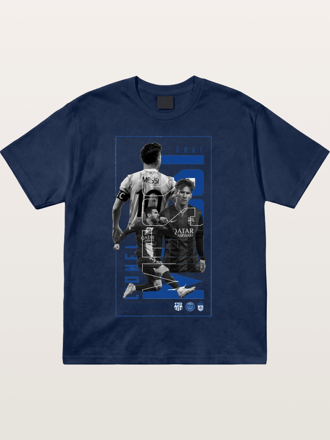 Messi GOAT Collage Poster Cotton T-shirt