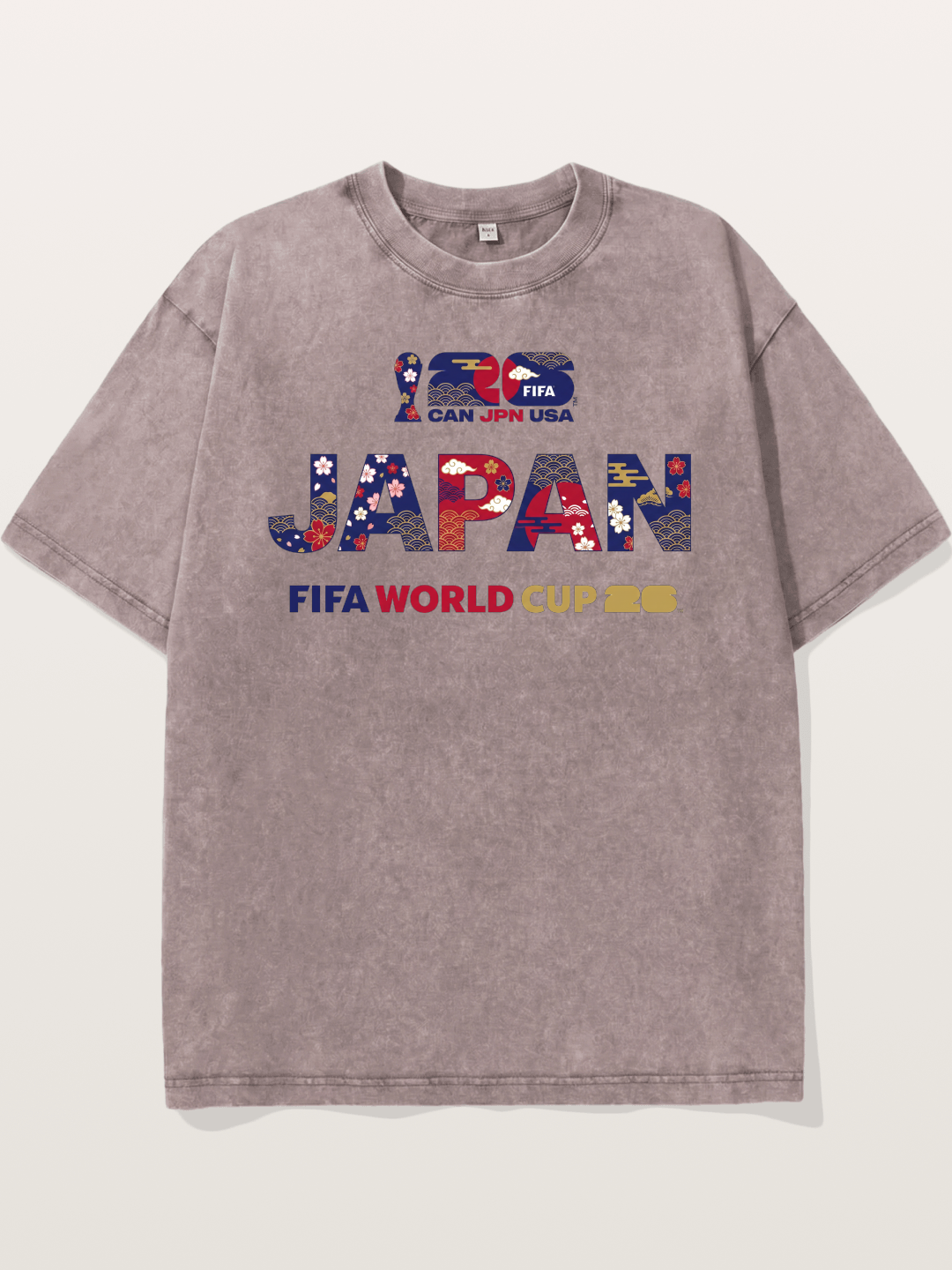 2026 World Cup Japan Sakura Typo Washed T-shirt