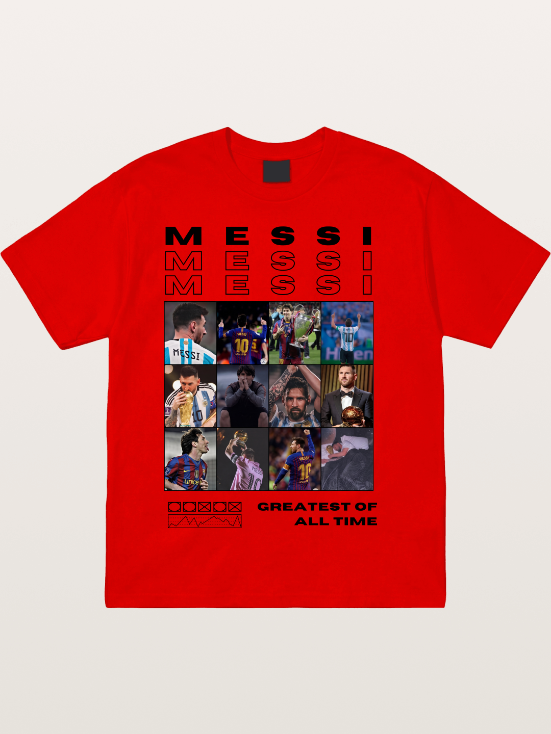 Messi Greatest of All Time Montage Cotton T-shirt