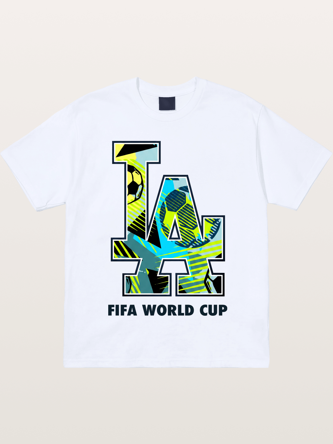 FIFA WC LA Geometric Soccer Fill Gildan T-shirt