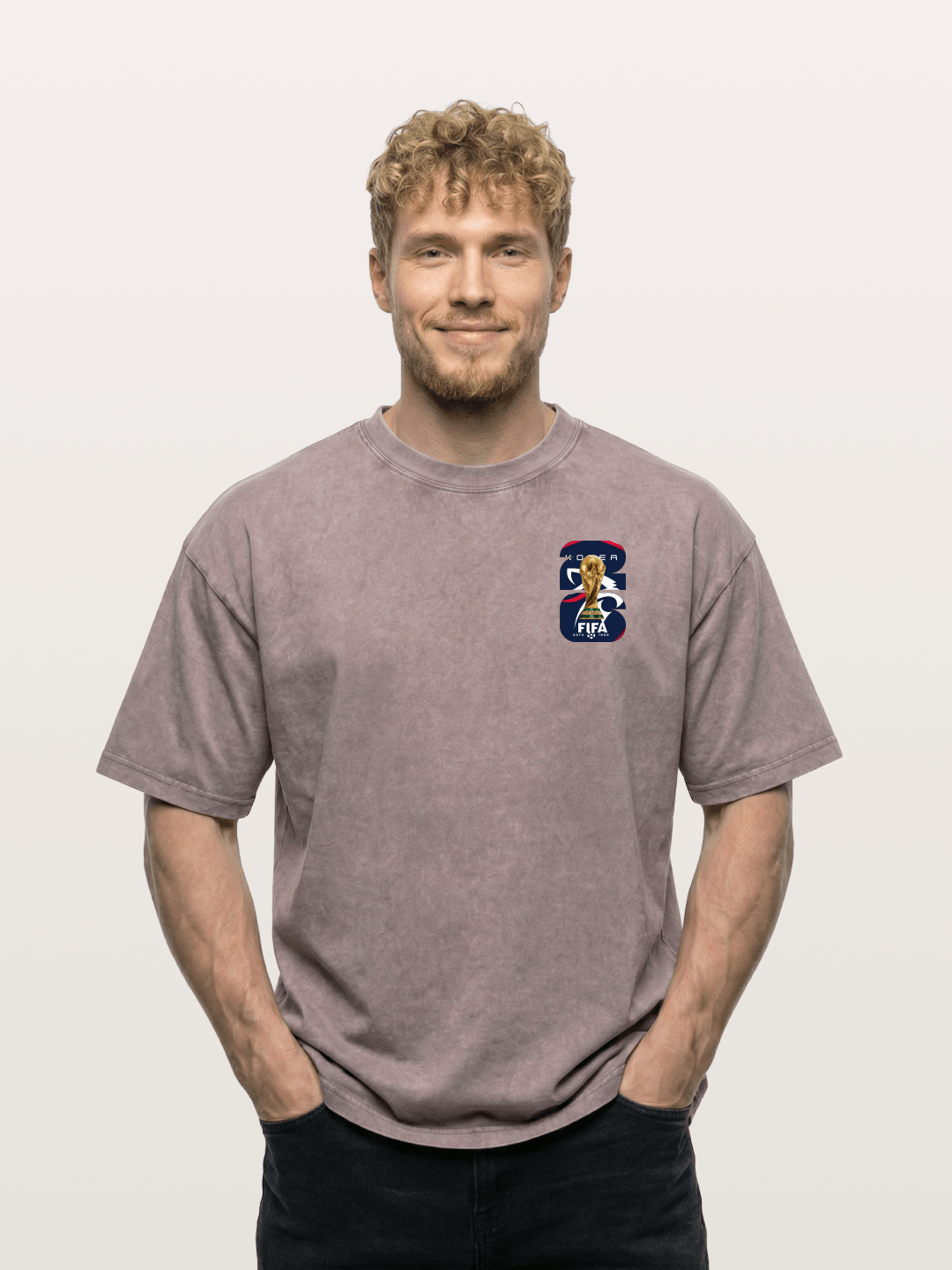 Korea World Cup Trophy Emblem Washed T-shirt