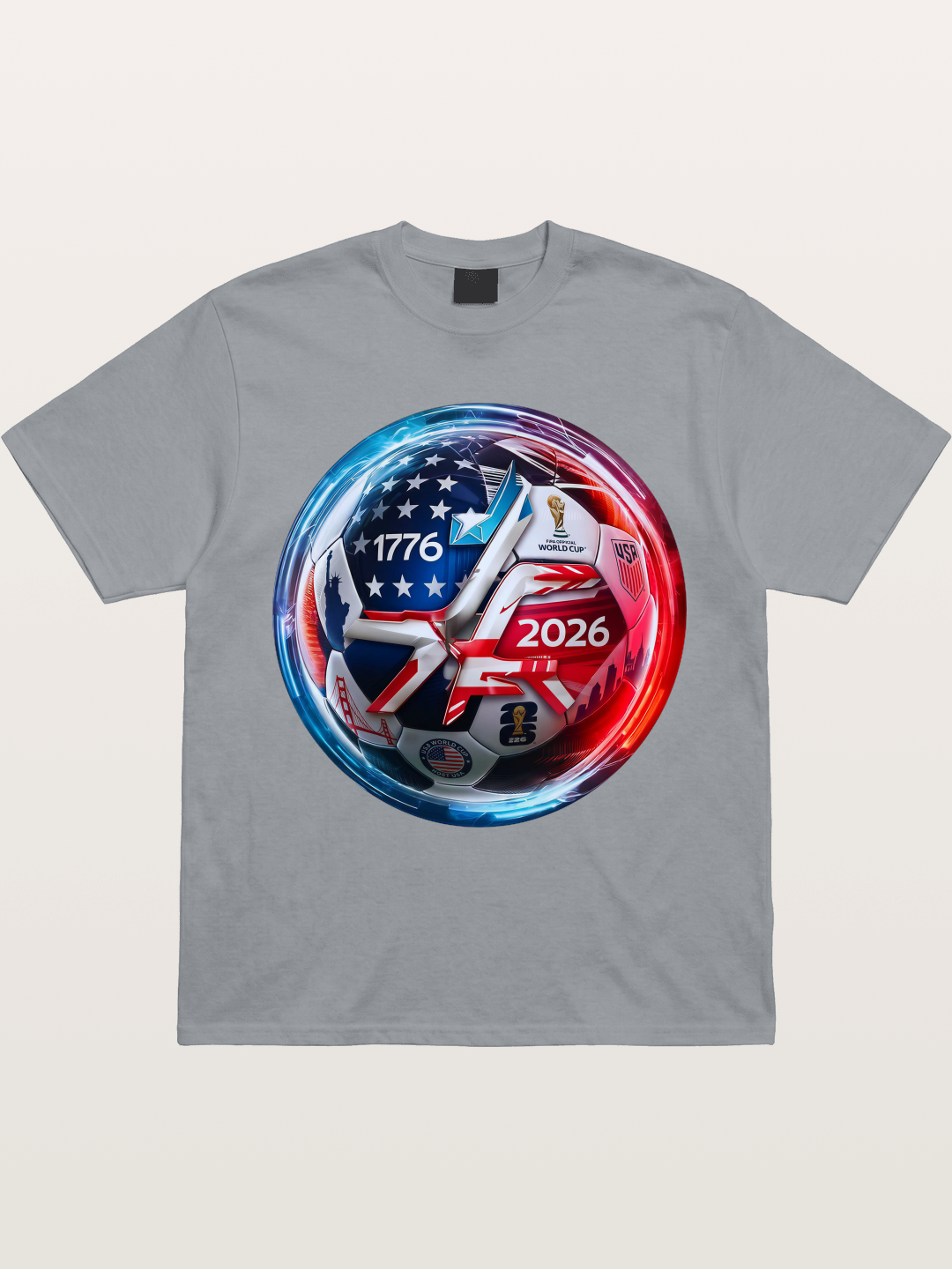 2026 USA Soccer Ball Poster Gildan T-shirt