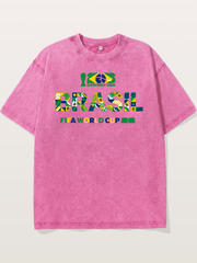 Brasil 2026 Tropical Graphic Washed T-shirt