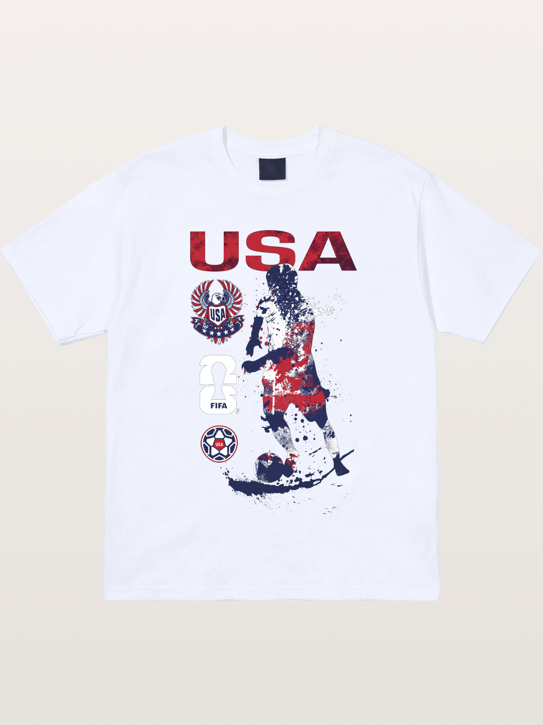 USA WC 2026 Splatter Soccer Player Gildan T-shirt