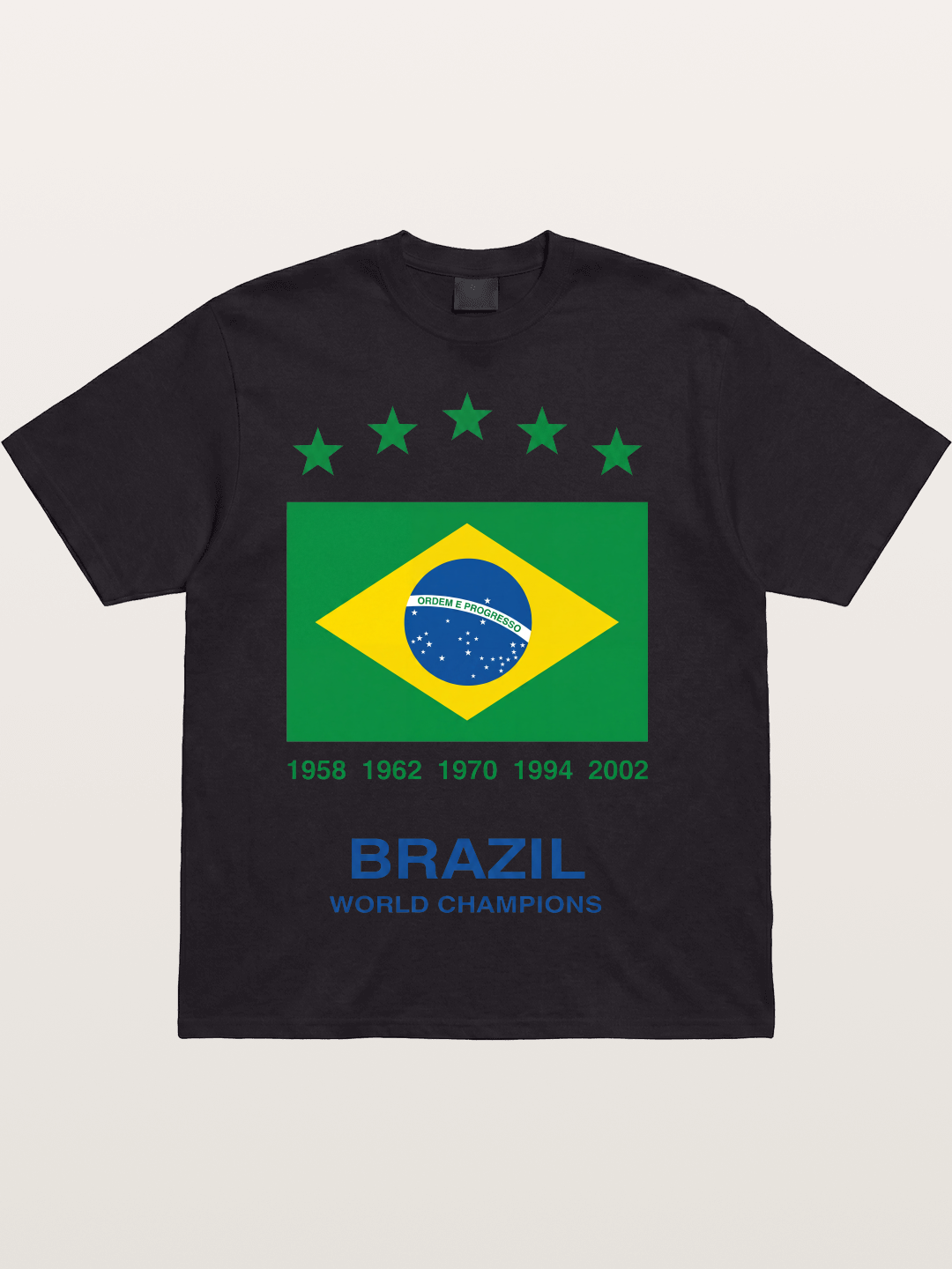 Brazil World Champions Flag Card Cotton T-shirt