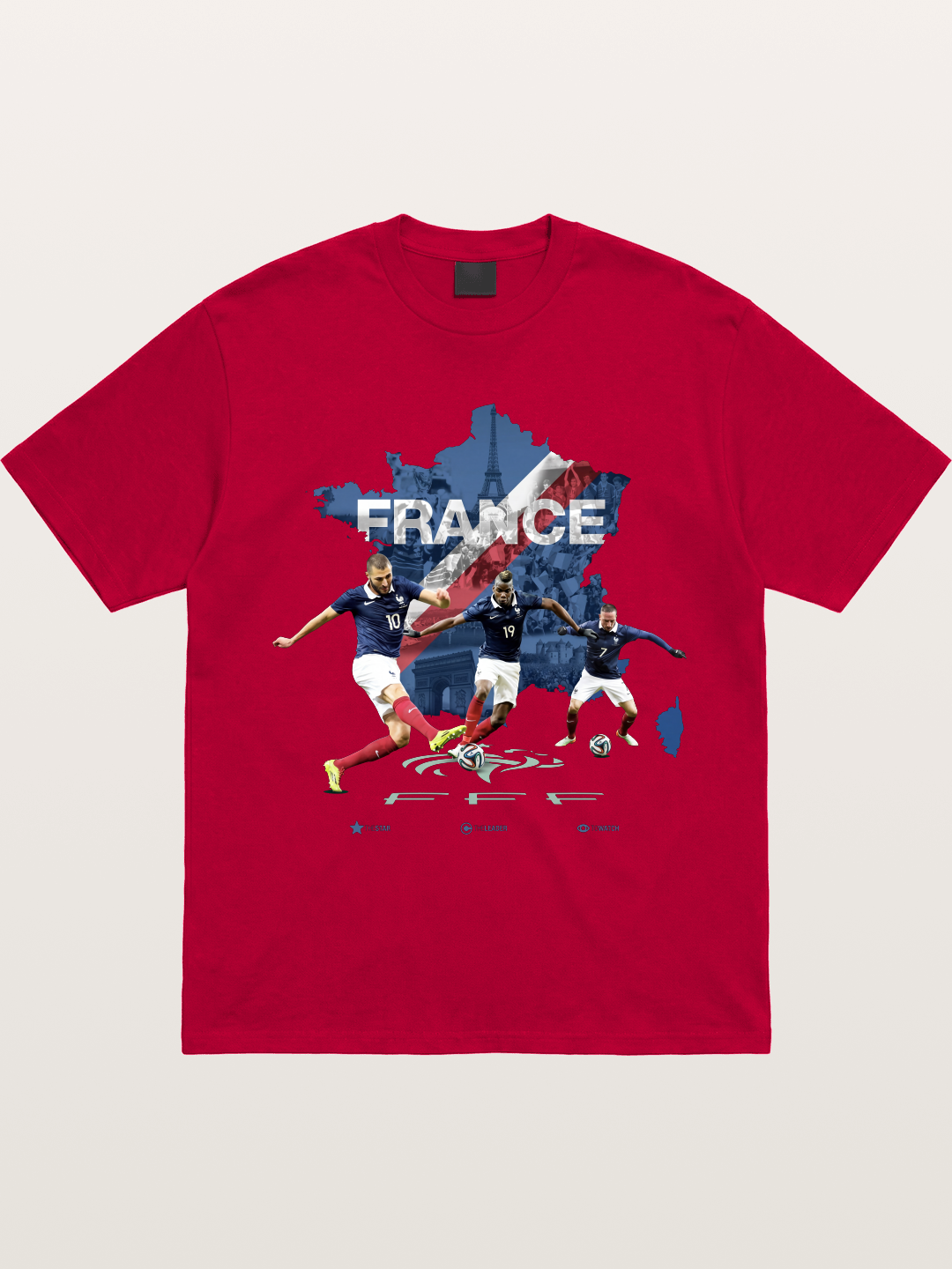 France Football Stars With Map Gildan T-shirt