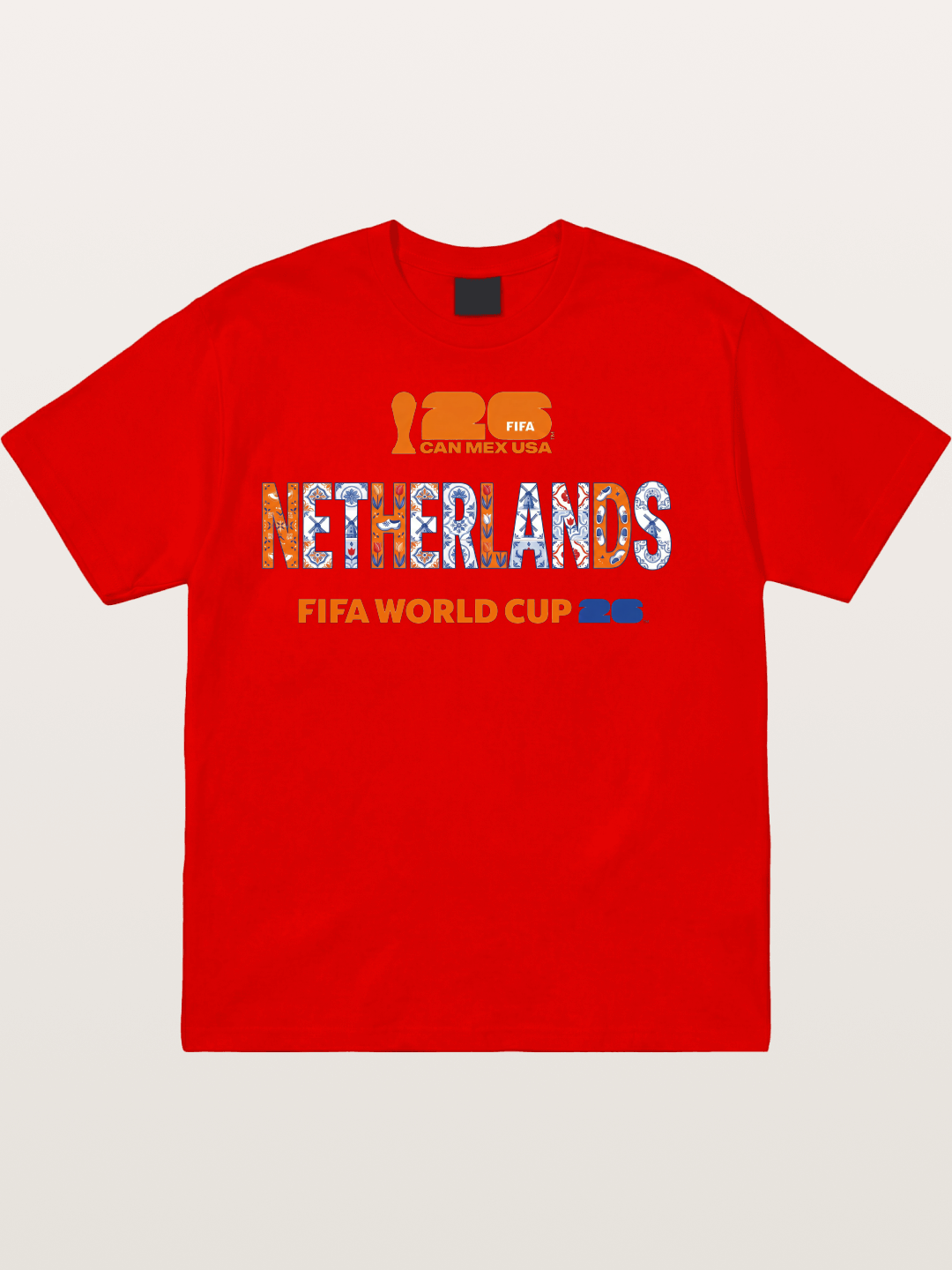 Netherlands 2026 Delft Blue Typo Cotton T-shirt