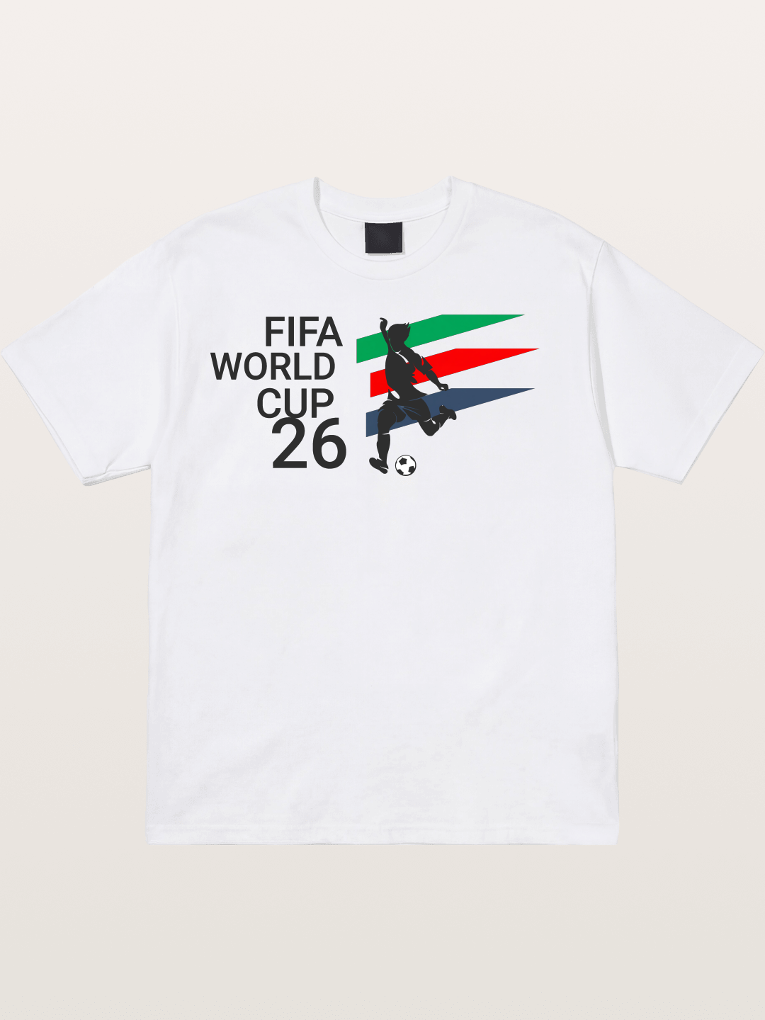 2026 WC Soccer Player Color Stripes Cotton T-shirt