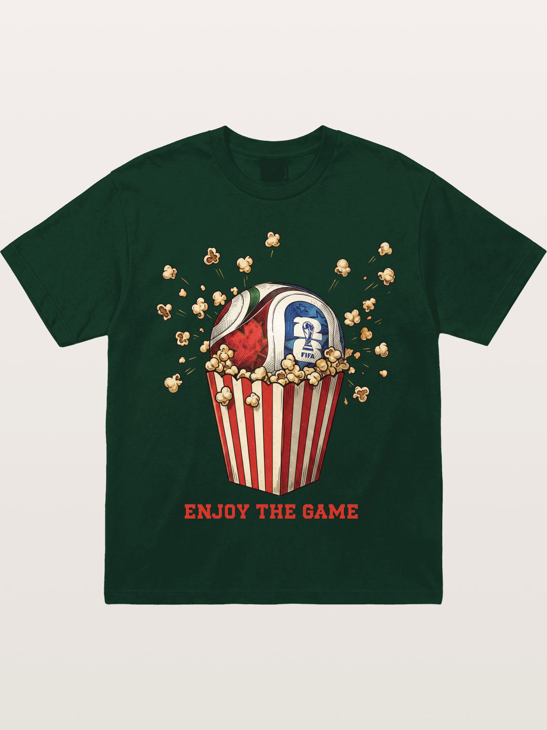 Soccer Ball in Popcorn Bucket Gildan T-shirt