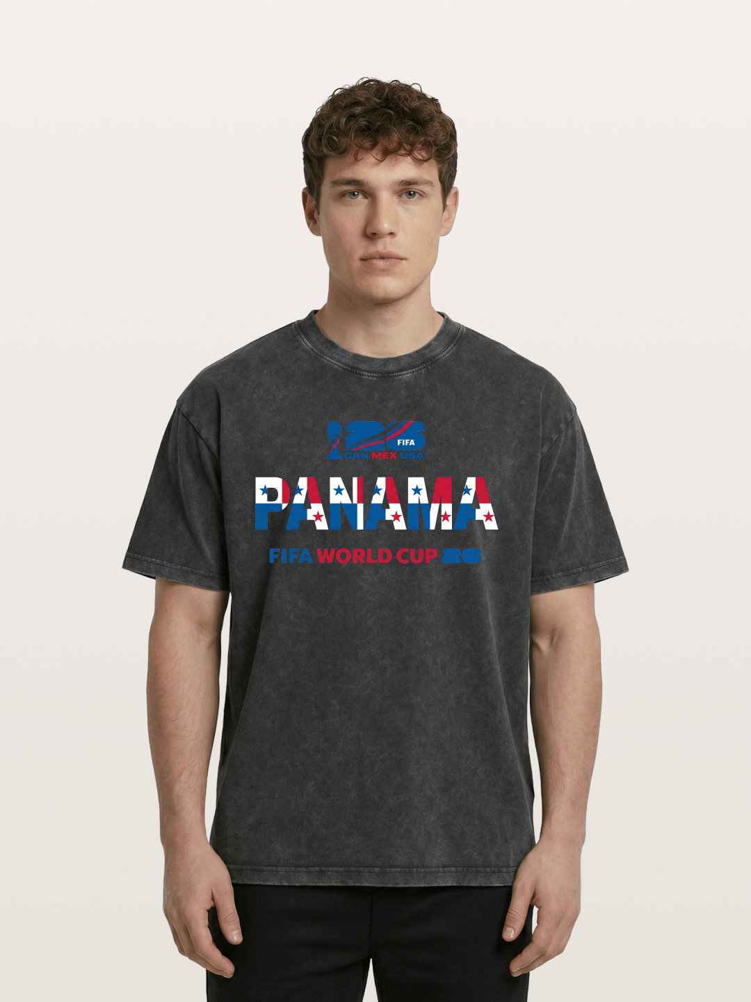 Panama 2026 Flag-Inspired Graphic Washed T-shirt