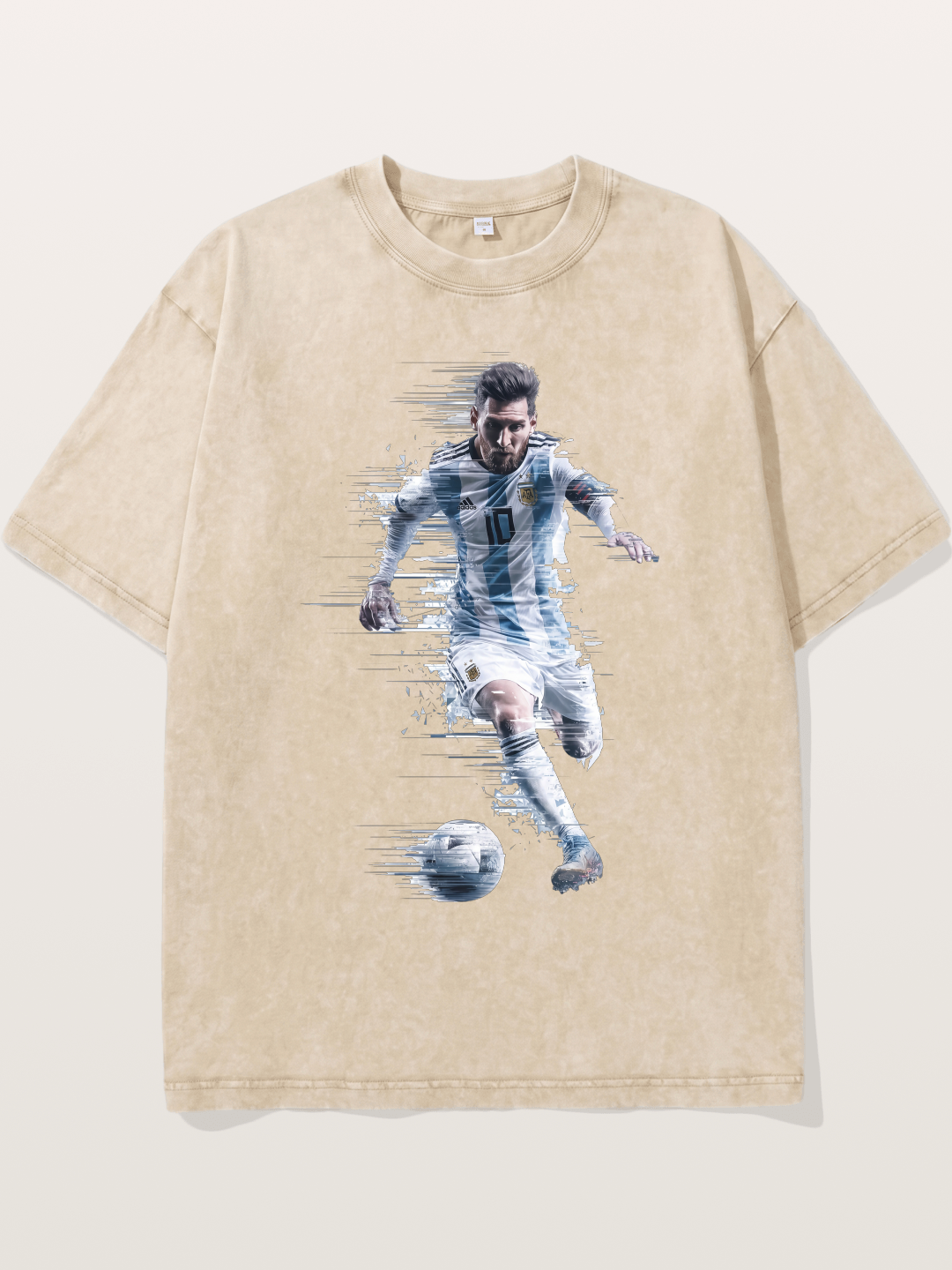 Messi Motion Blur Graphic Washed T-shirt