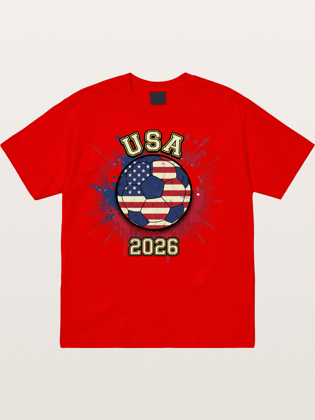USA 2026 Soccer Ball Print Cotton T-shirt