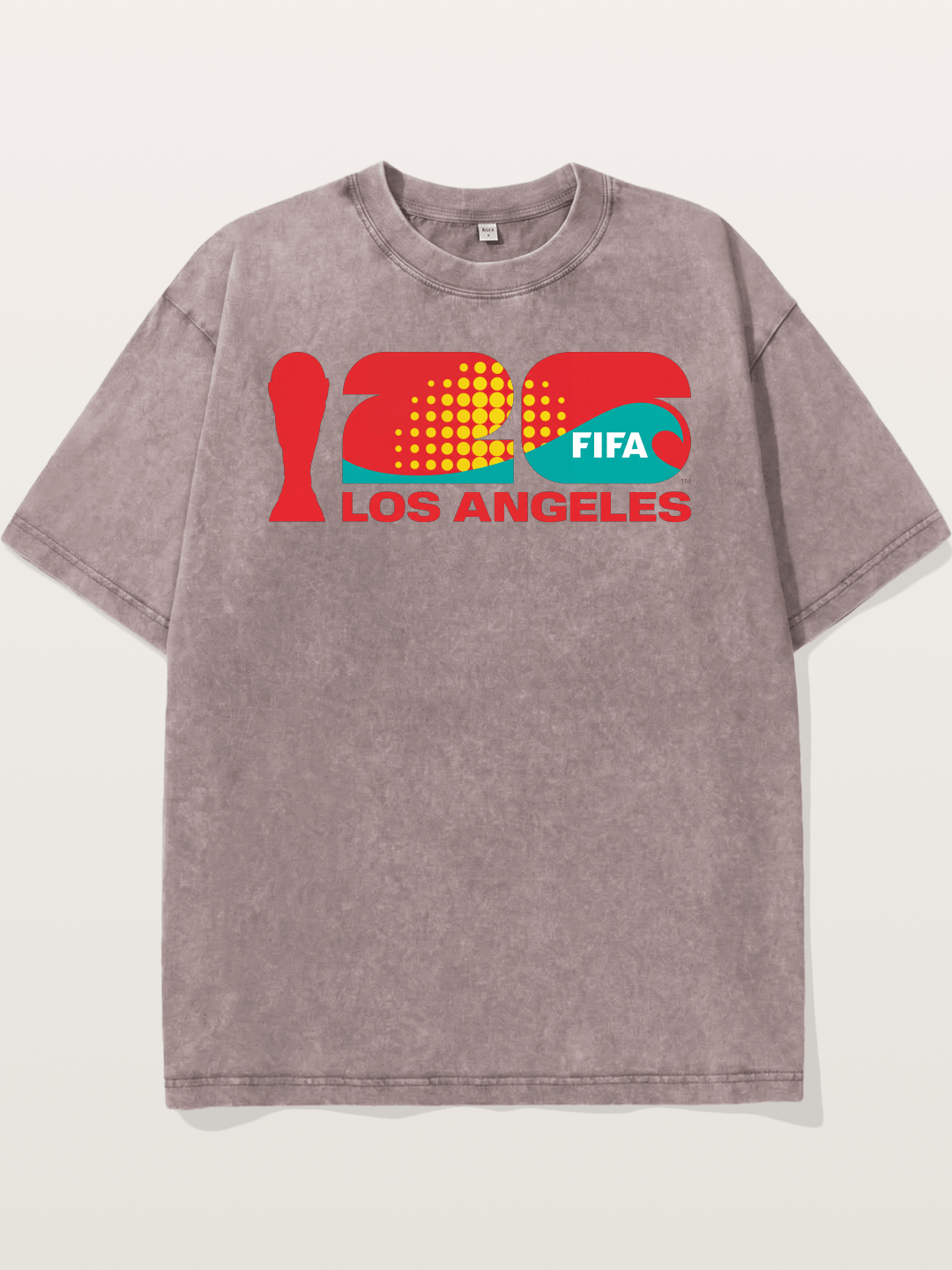 LA WC 2026 Geometric Dot Logo Washed T-shirt