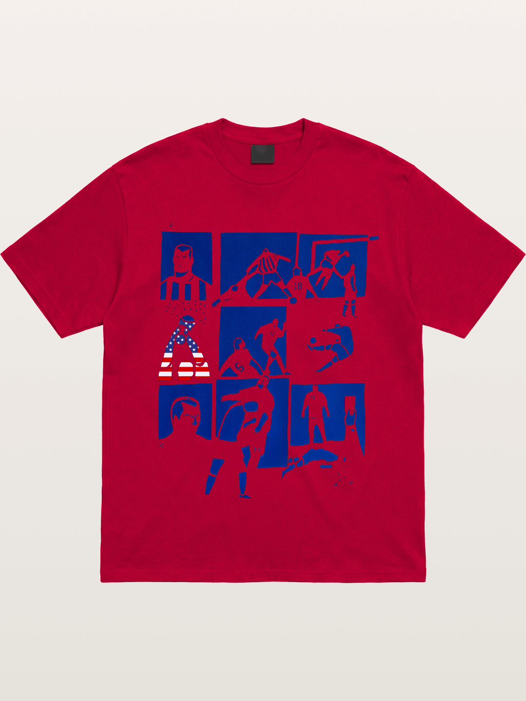 USA Soccer Player Silhouette Grid Gildan T-shirt