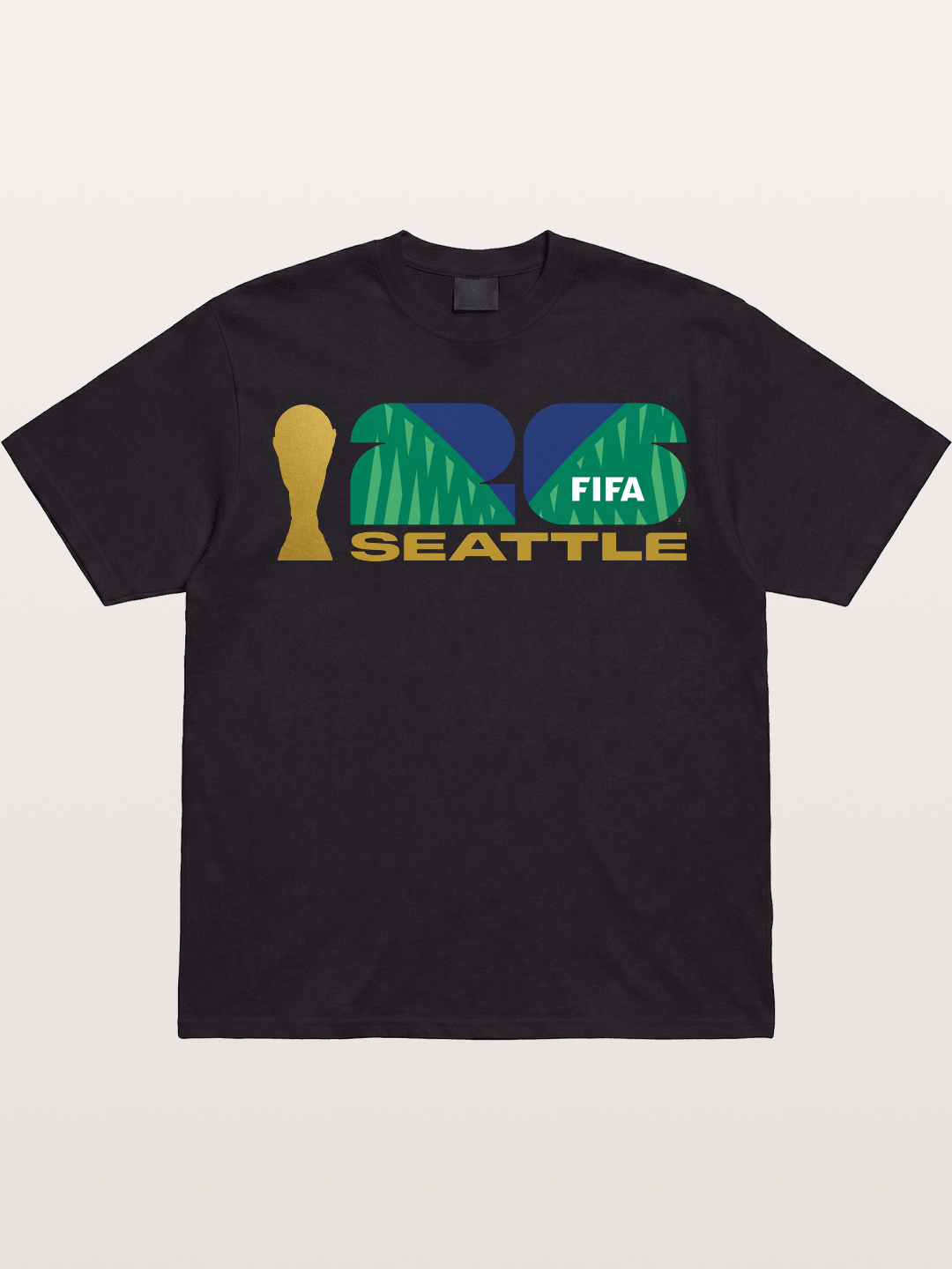 Seattle WC 2026 Gold Green Logo Gildan T-shirt