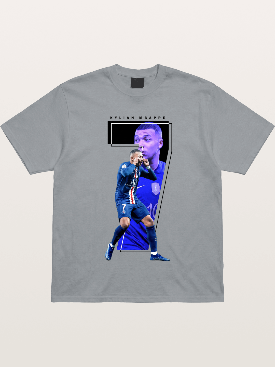 Mbappe Dual Portrait Collage Gildan T-shirt