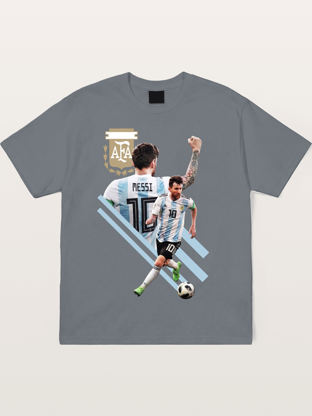 Messi Argentina Layered Art Cotton T-shirt