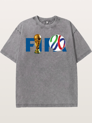 2026 WC Trophy and Color Ring Design Washed T-shirt