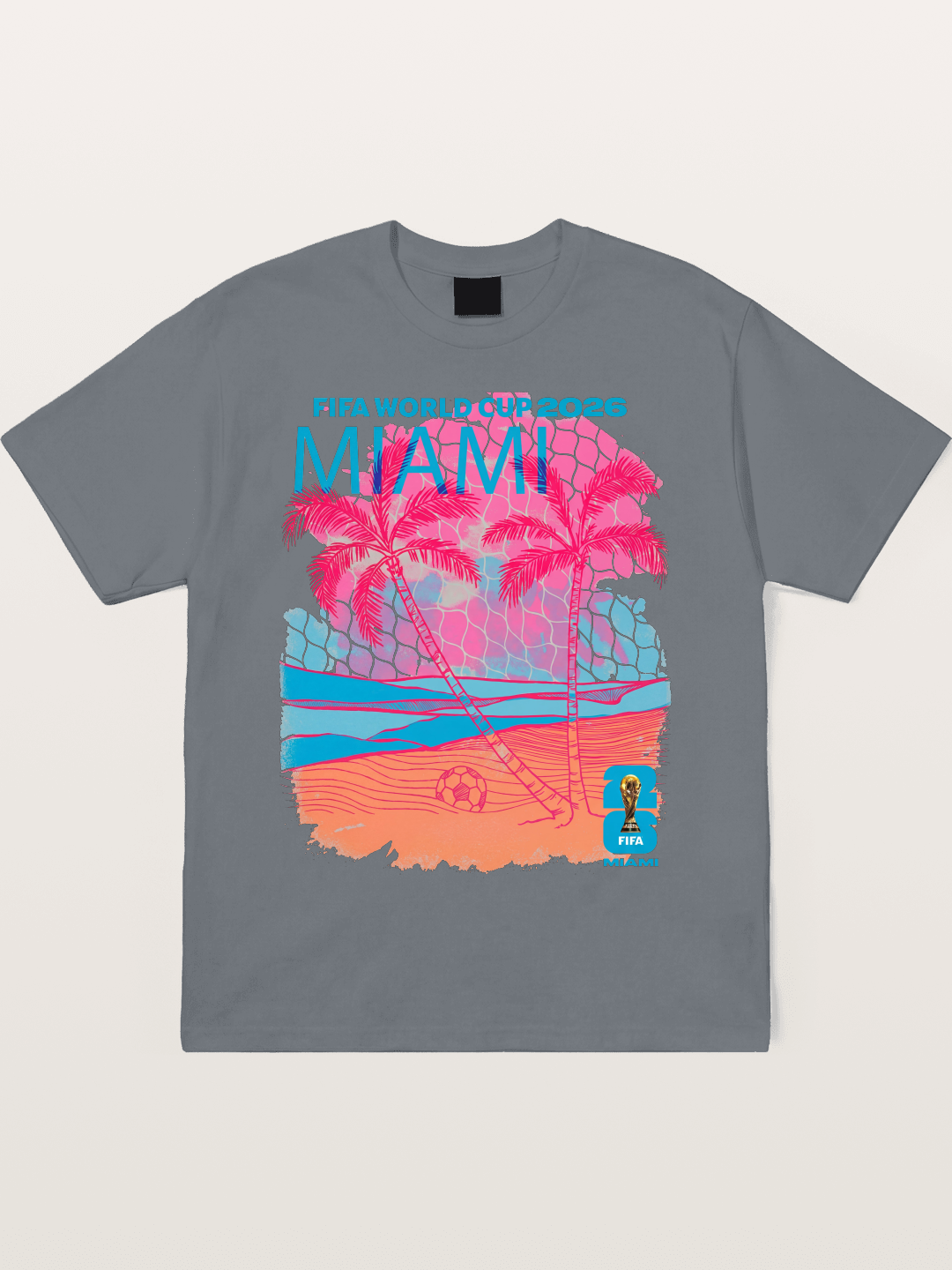 Miami WC 2026 Tropical Sunset Beach Cotton T-shirt