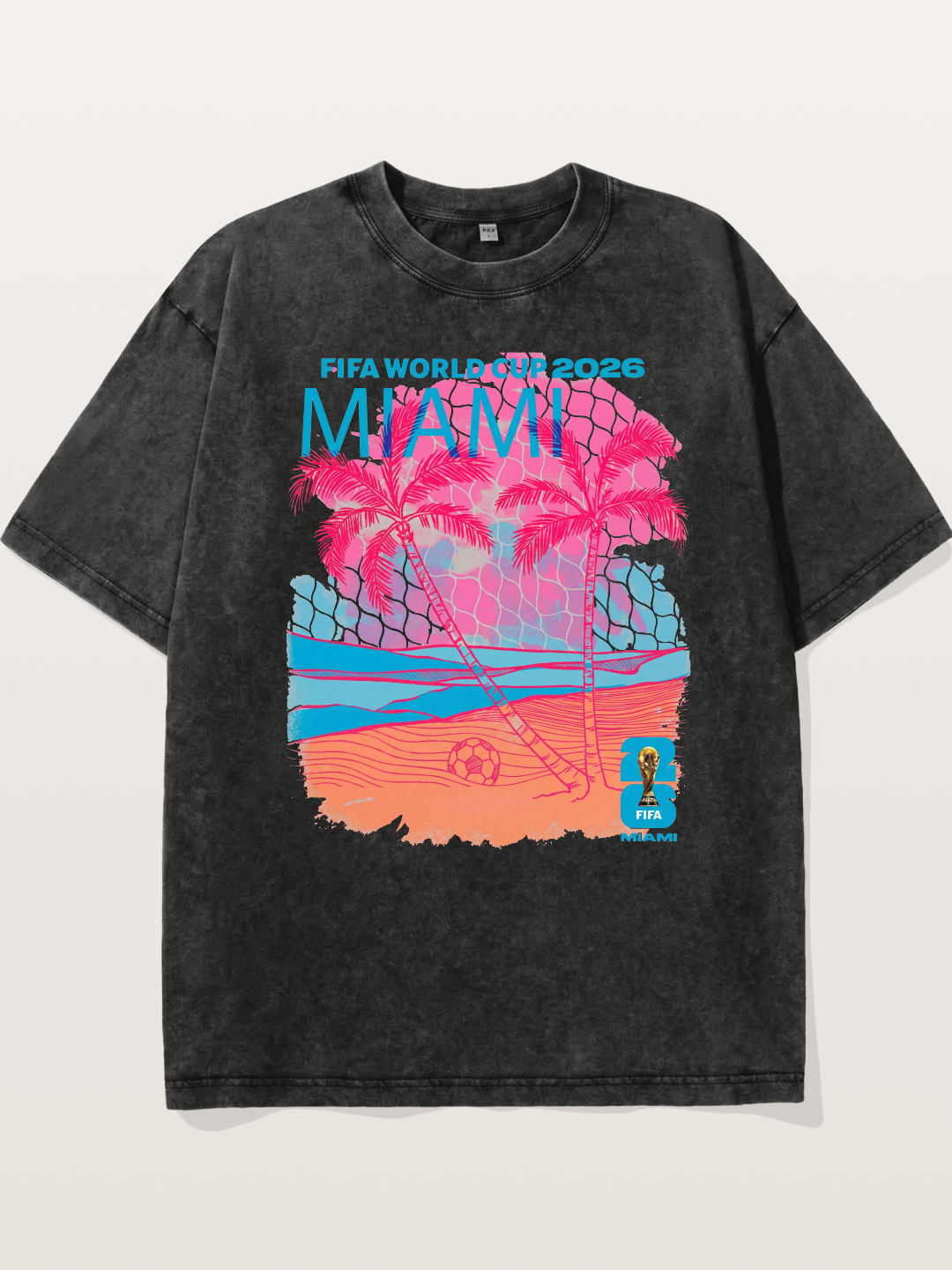 Miami WC 2026 Tropical Sunset Beach Washed T-shirt