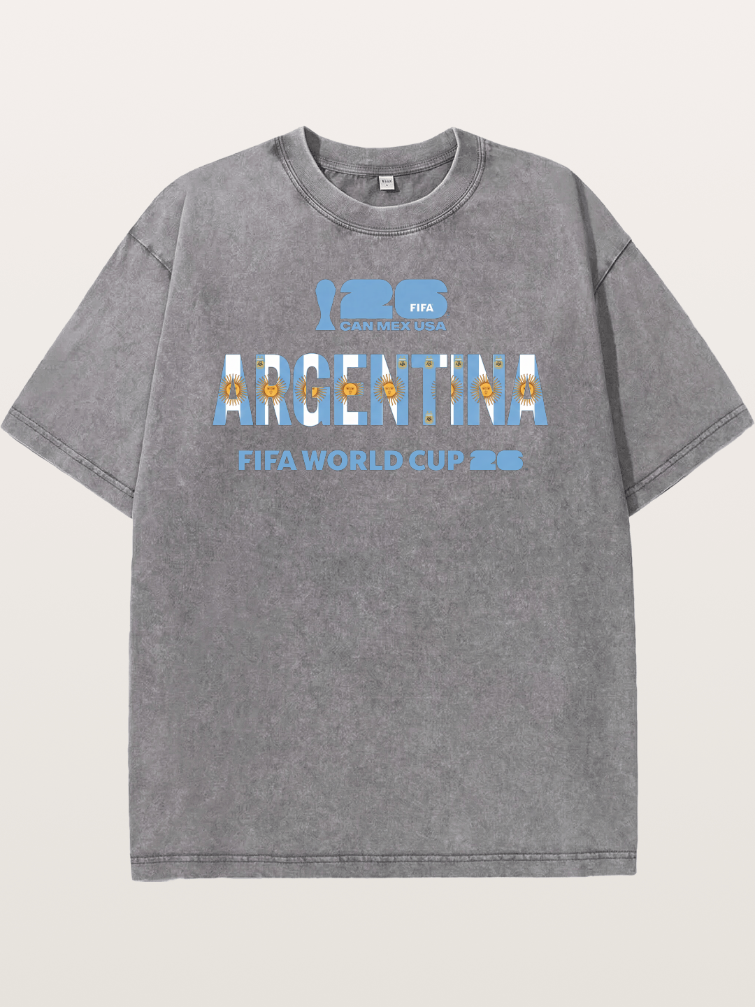 2026 World Cup Argentina Sun Design Washed T-shirt