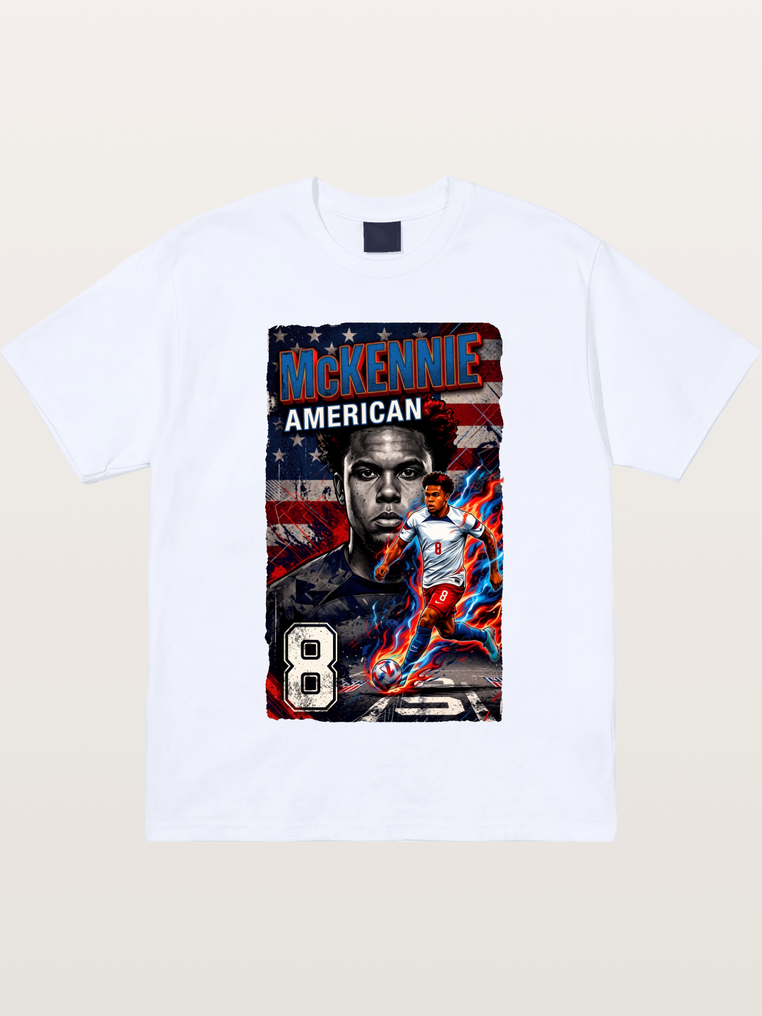 Weston Mckennie Fiery Retro Design Gildan T-shirt