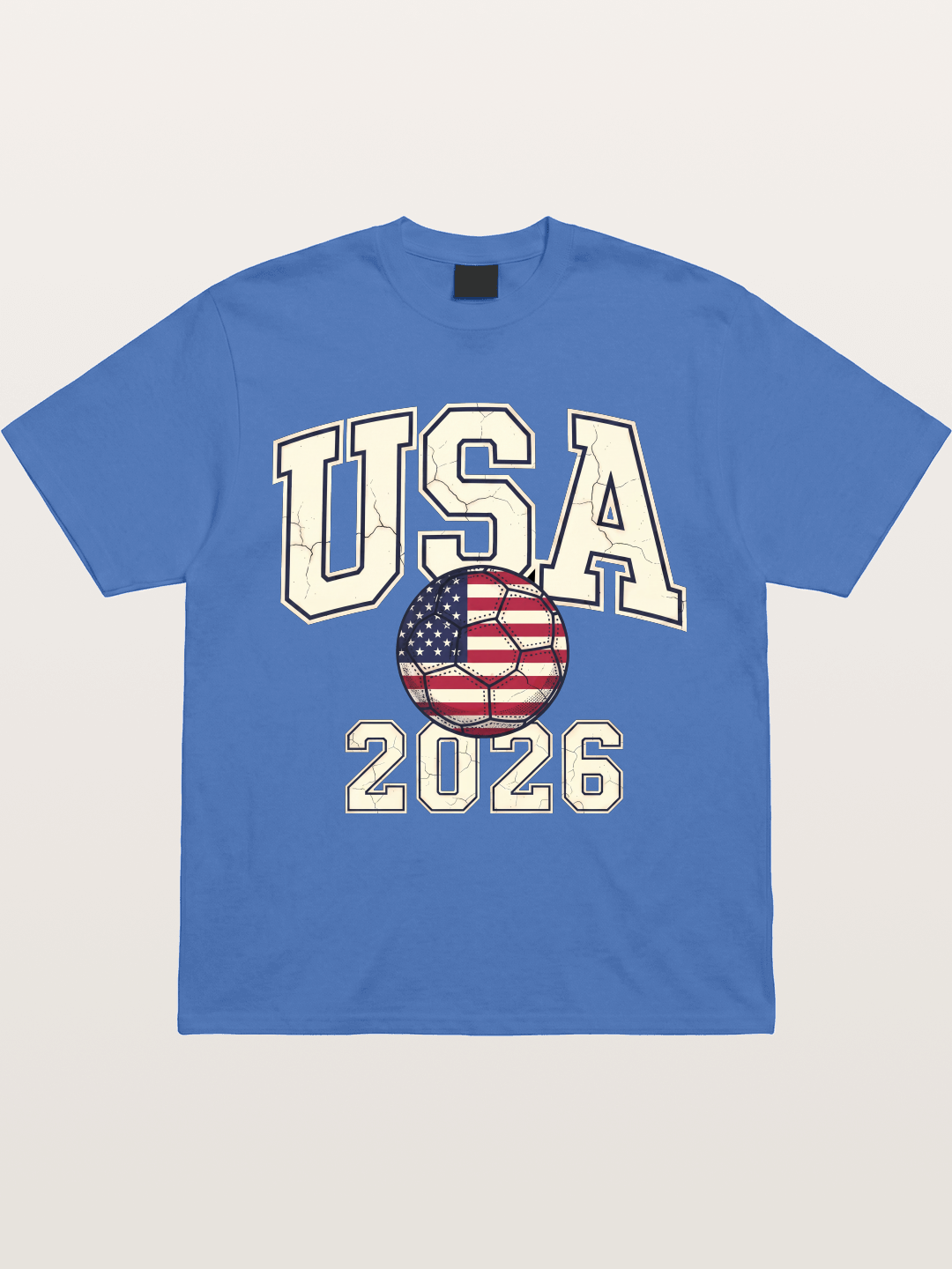 USA 2026 Cracked Letter Soccer Gildan T-shirt