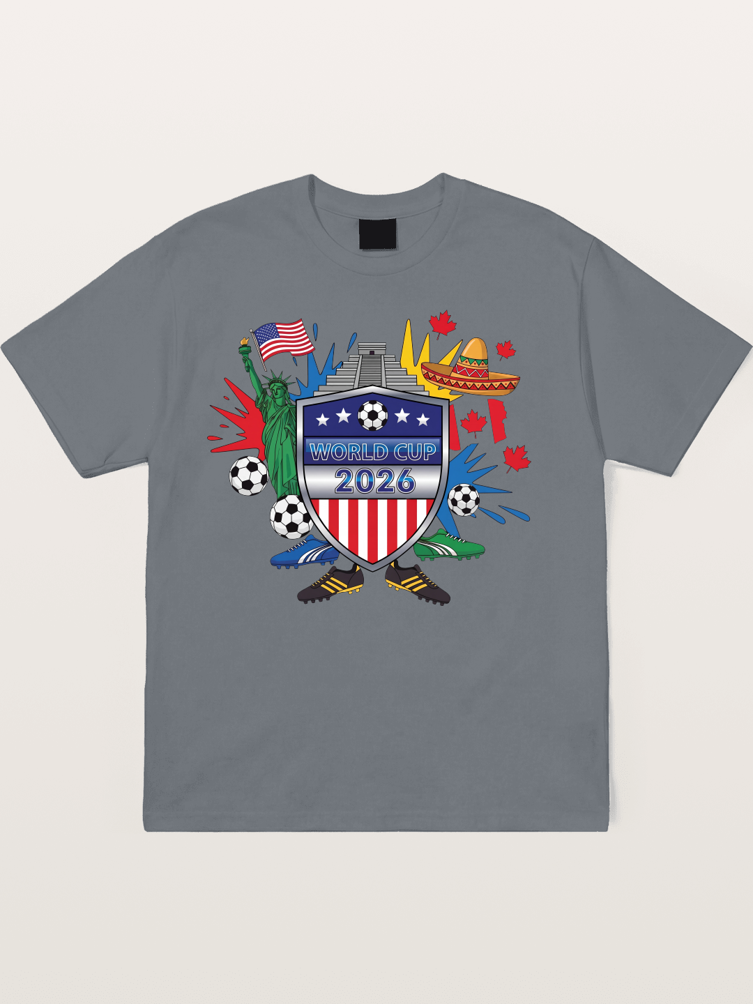 USA Mexico Canada WC Shield Cotton T-shirt