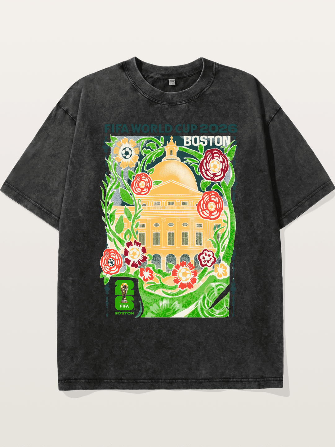 Boston WC 2026 Floral City Hall Art Washed T-shirt