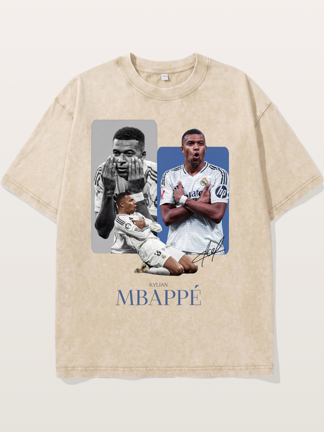 Mbappe Real Madrid Collage Washed T-shirt
