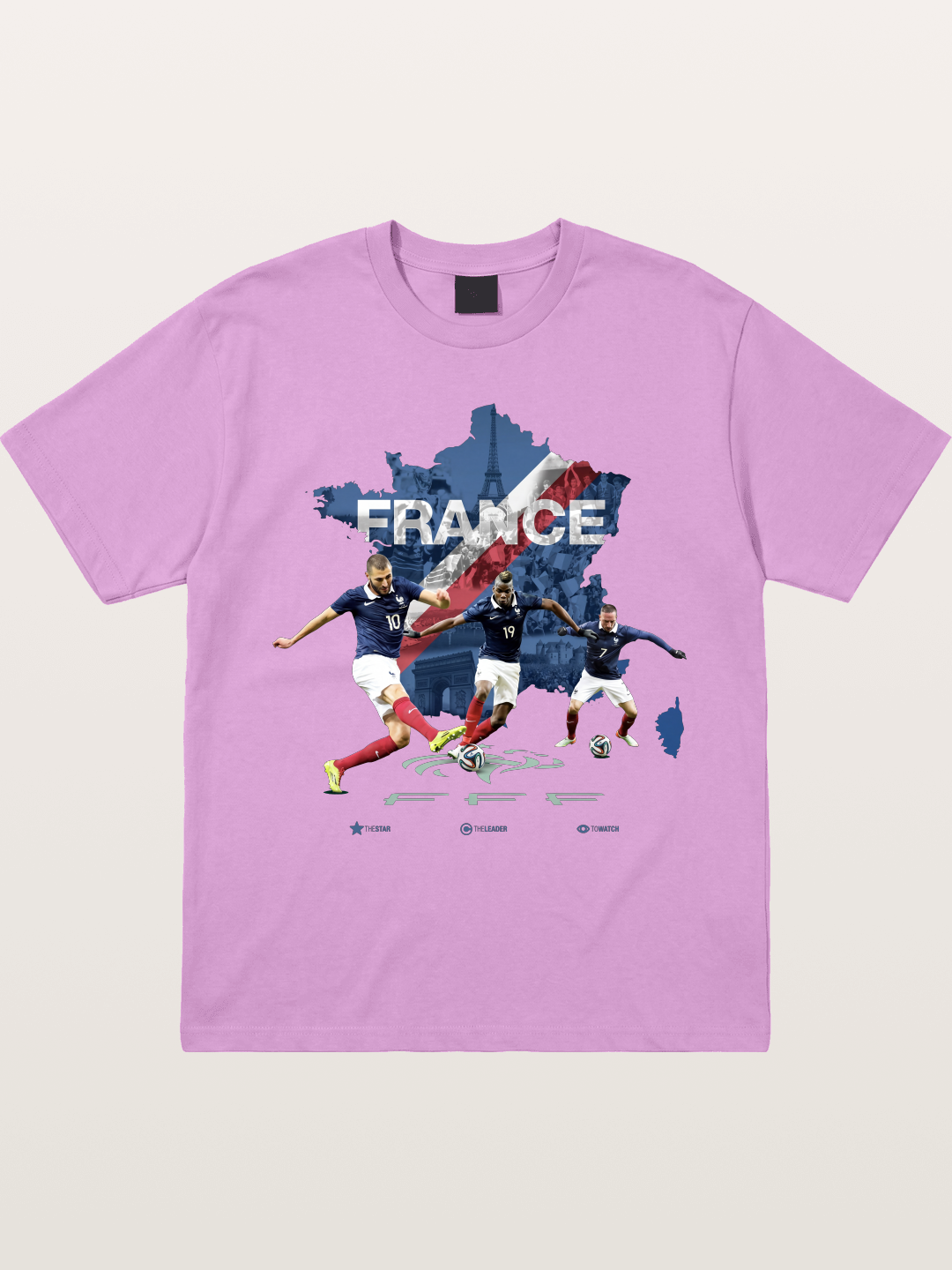 France Football Stars With Map Gildan T-shirt