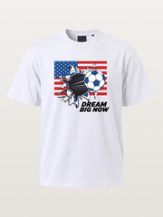 Torn Flag Soccer Explosion Design Cotton T-shirt