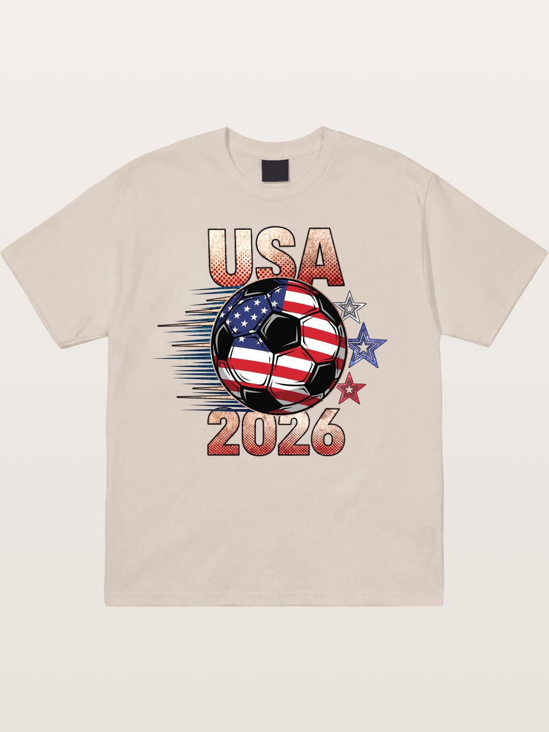 USA 2026 American Flag Soccer Ball Cotton T-shirt