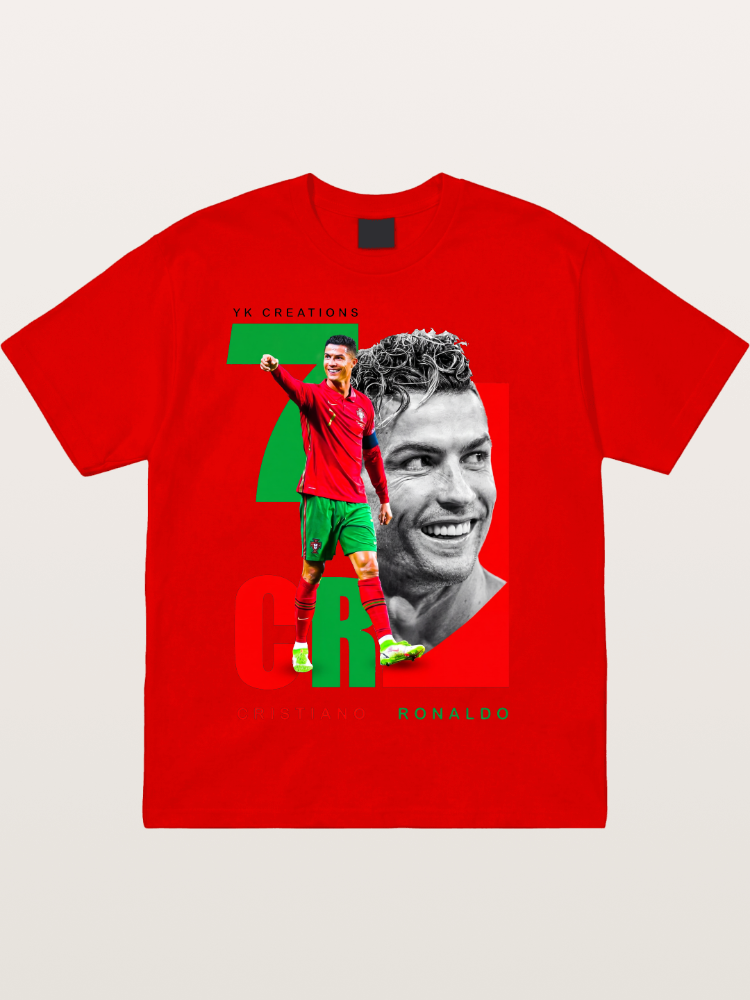 Ronaldo Portugal Colors Portrait Cotton T-shirt
